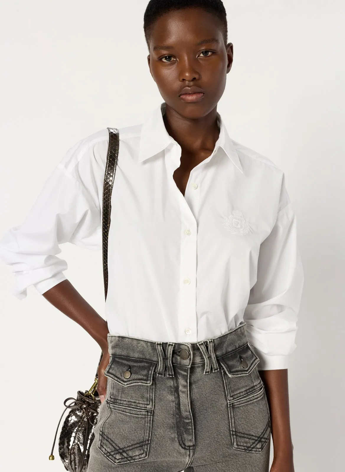 Baumwoll-Bluse Weiss ALIX