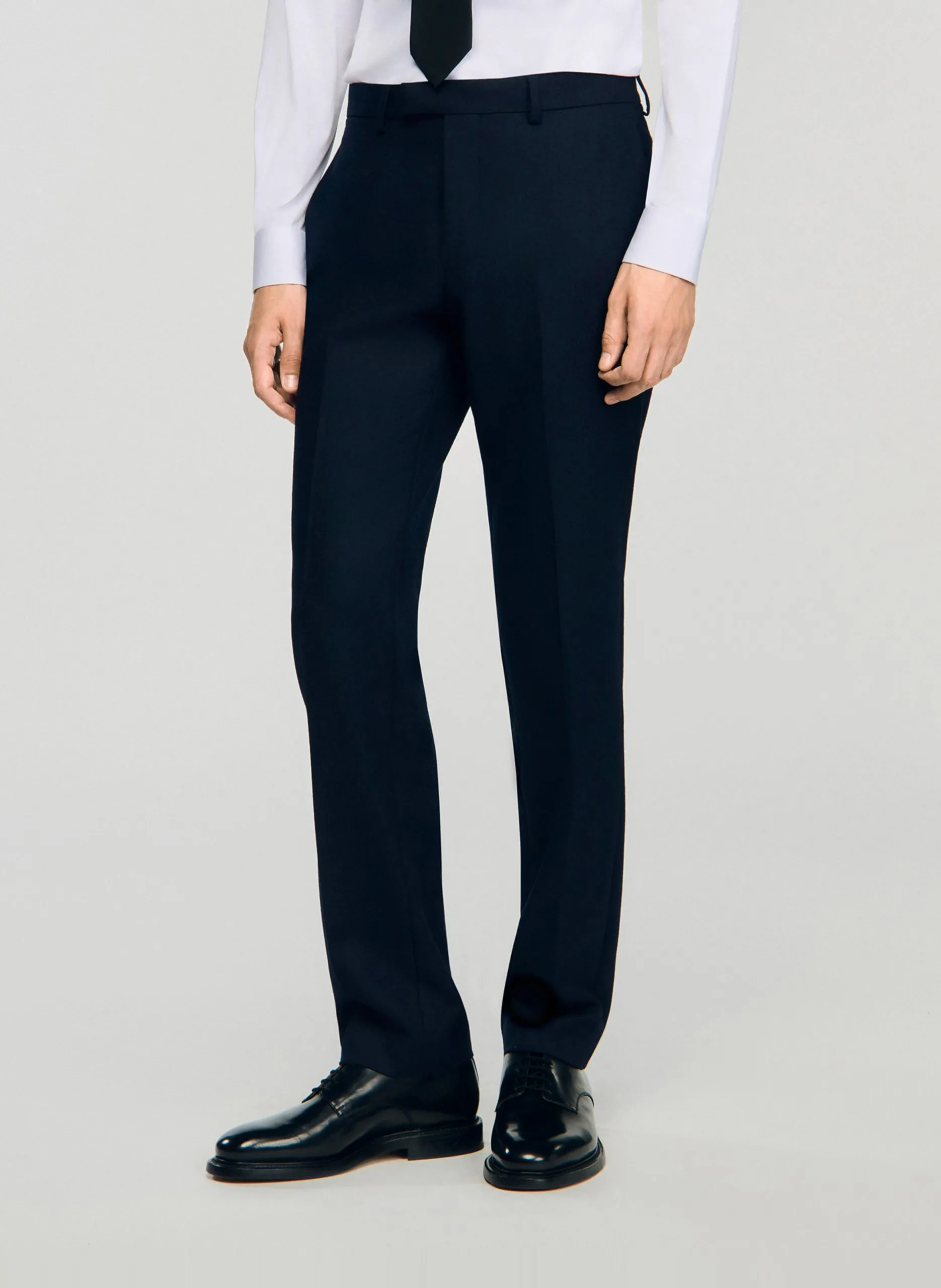 Bundfaltenhose aus Wolle Blau