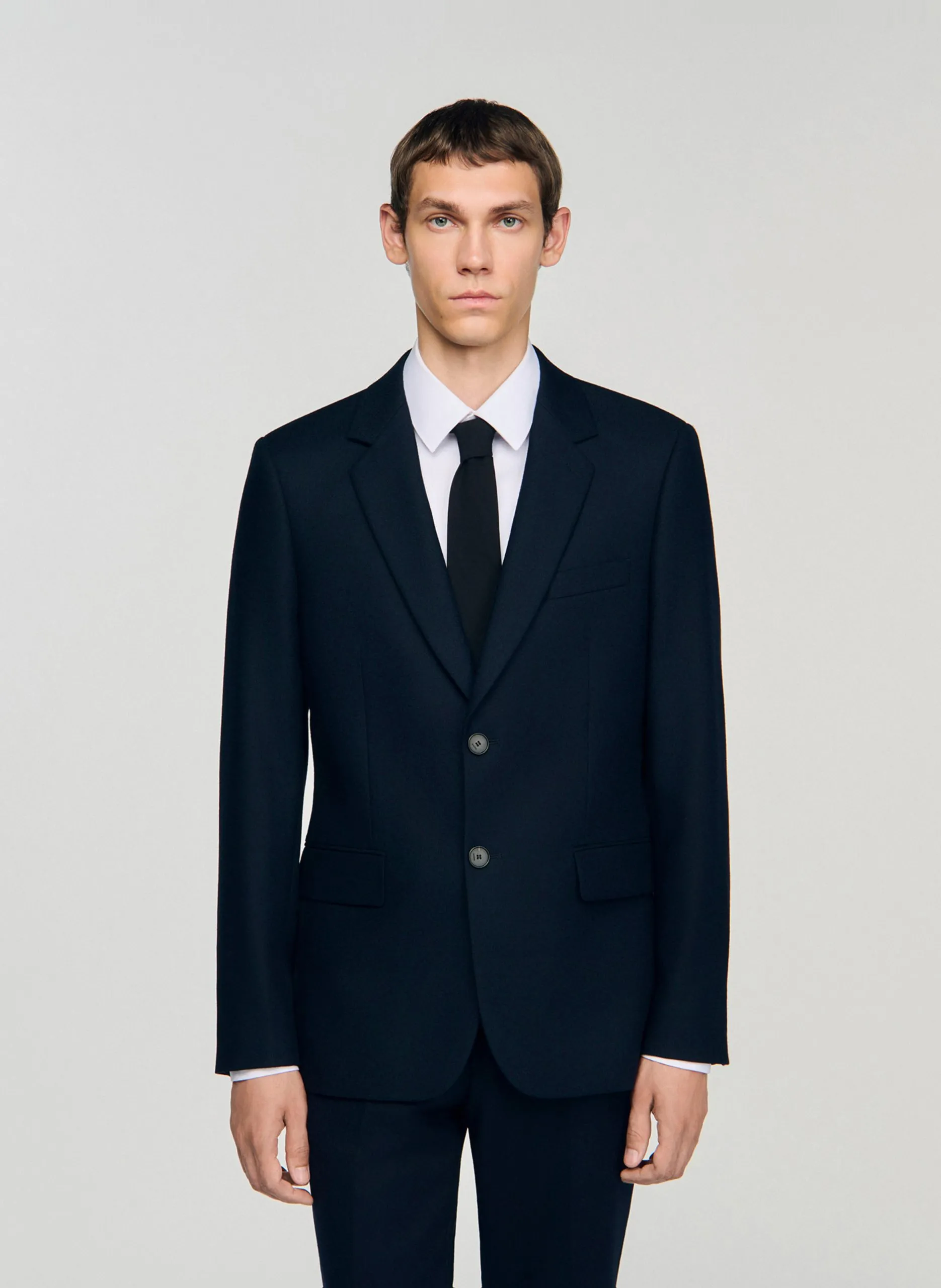 Taillierte Wolljacke Blau