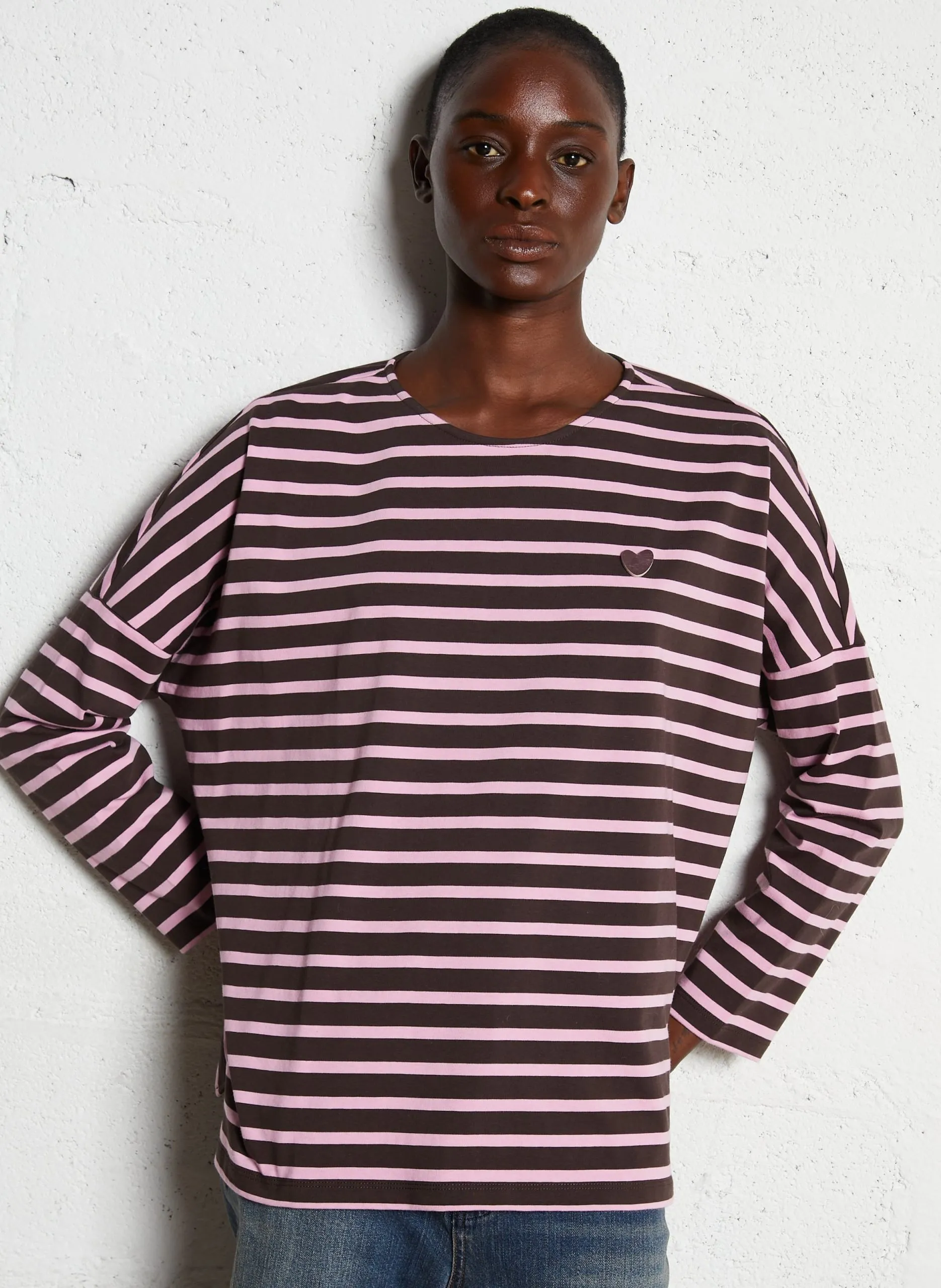 Oversize-Baumwoll-T-Shirt Braun FILLY