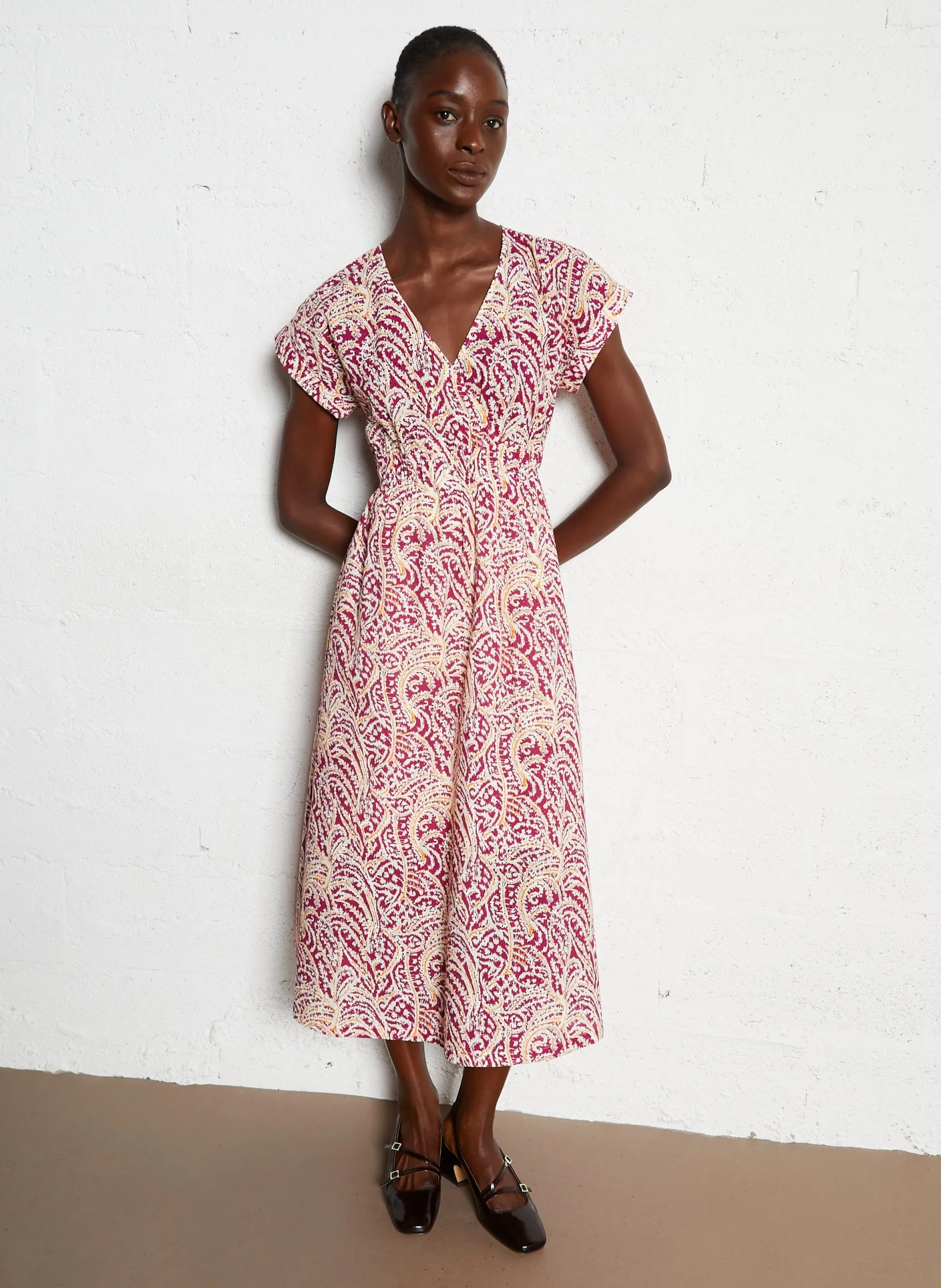 Tailliertes Baumwollkleid Violett REVE