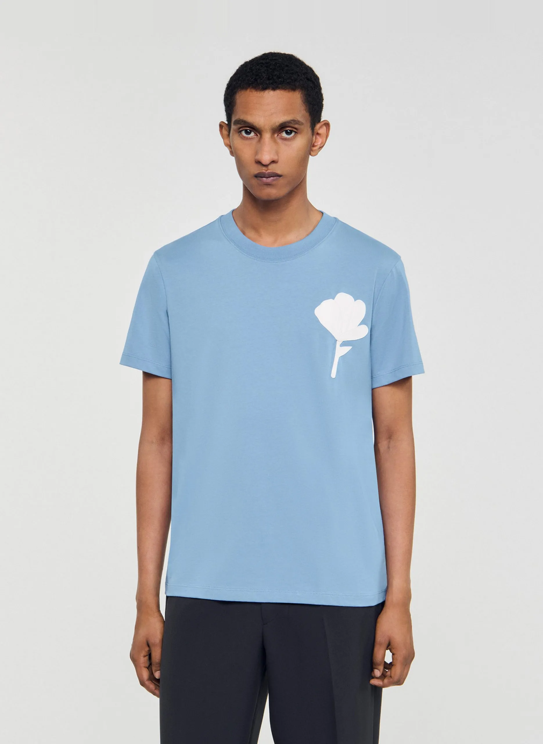 Kurzärmliges T-Shirt - Siebdruck Blau