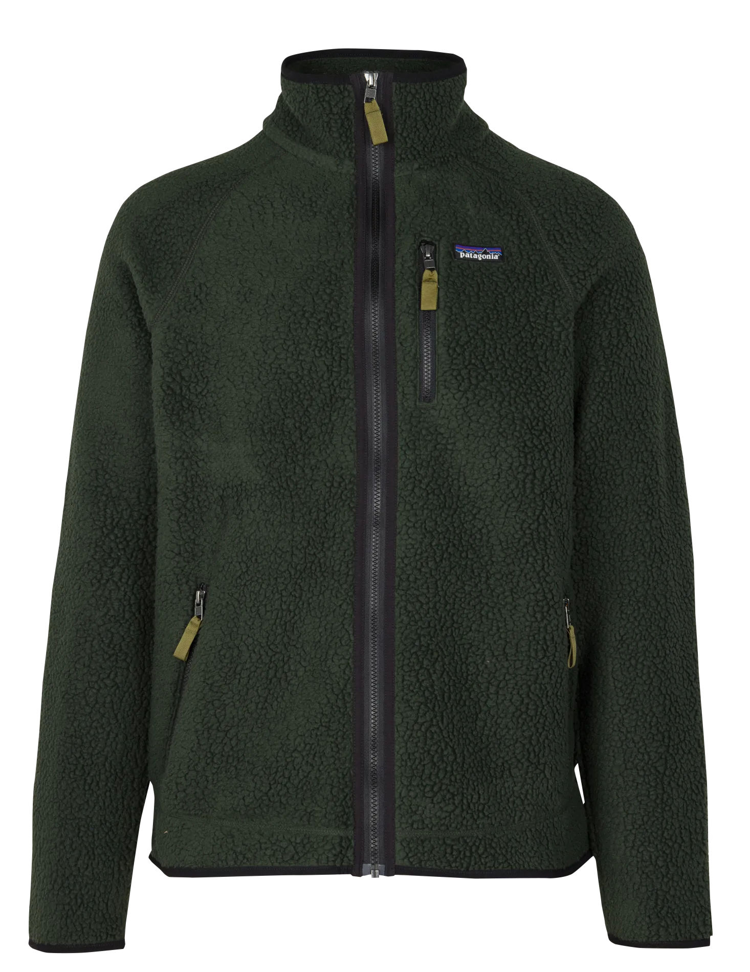 Strukturierte Fleecejacke mit Stehkragen Grun