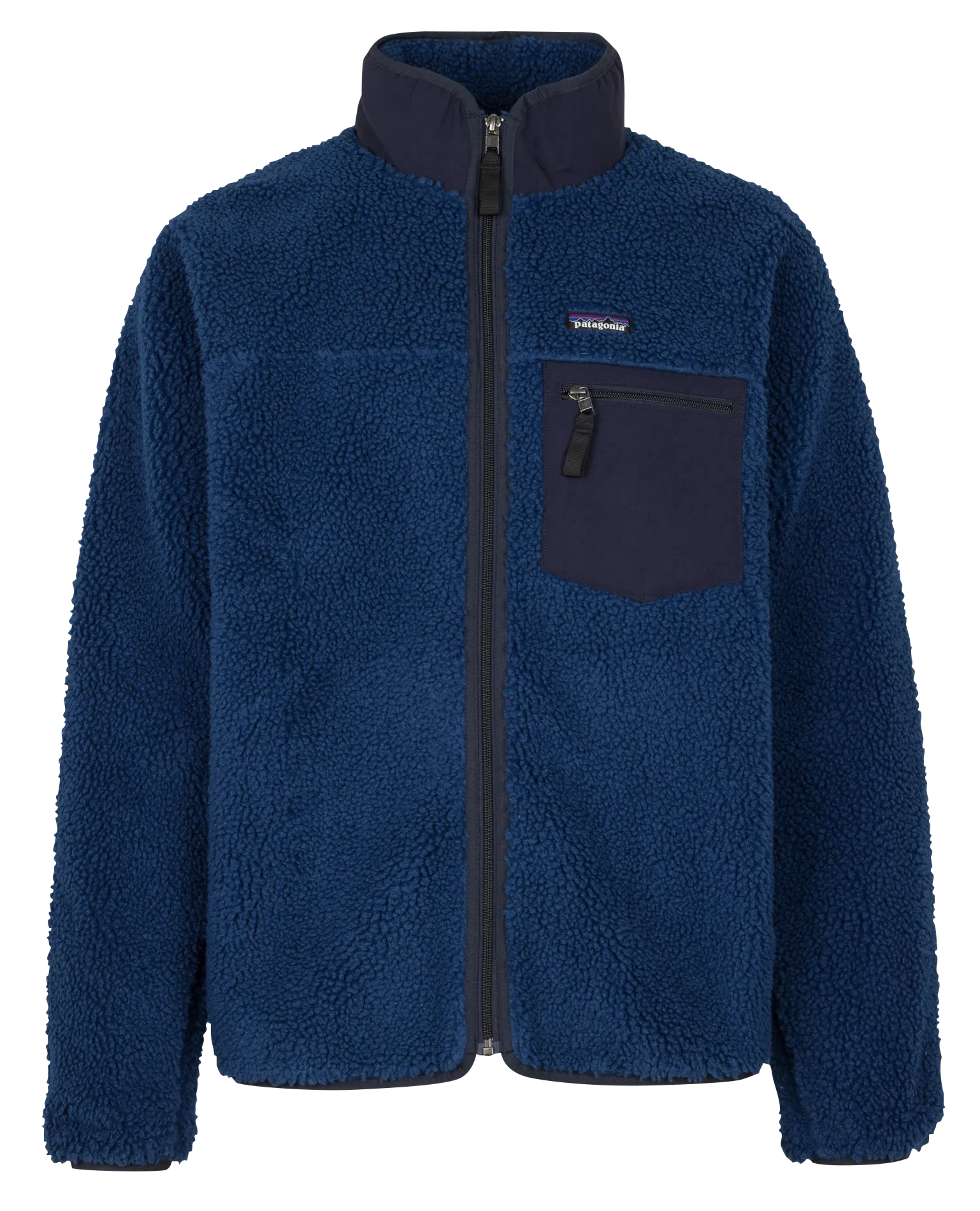 Sherpa-Jacke mit Stehkragen Blau