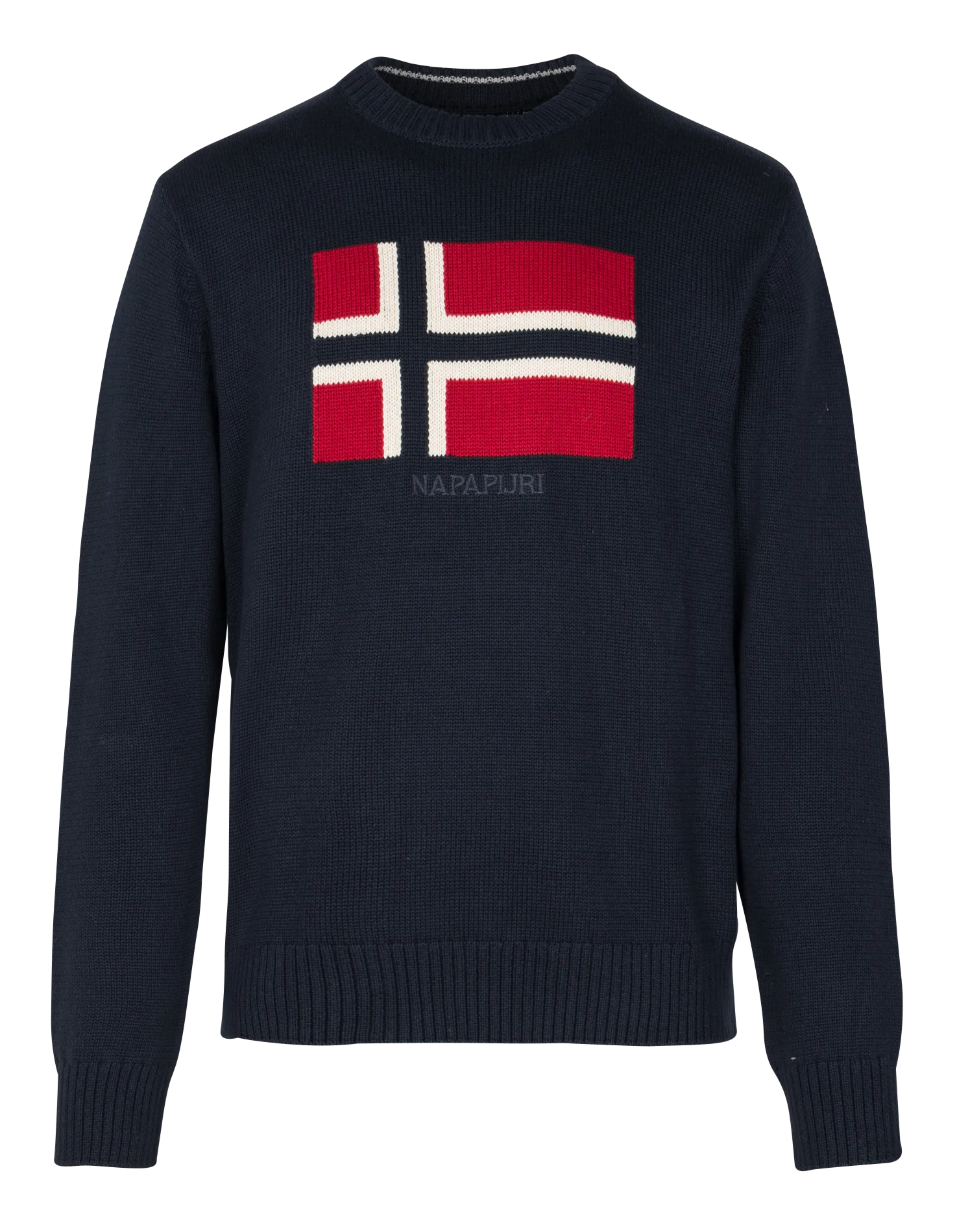 Runder Oversize-Pullover aus Jacquard-Baumwolle Blau D-MURA