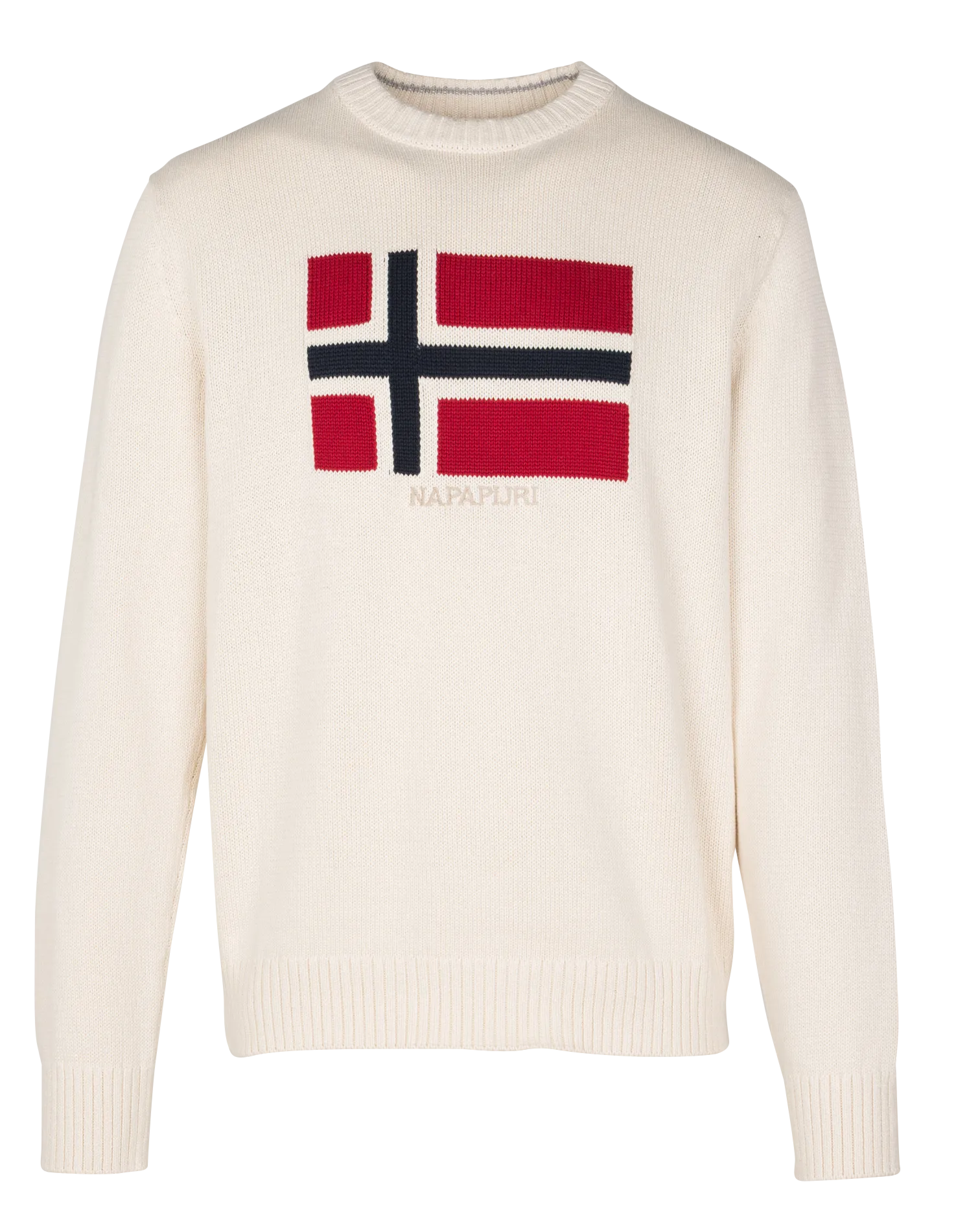 Runder Oversize-Pullover aus Jacquard-Baumwolle Beige D-MURA