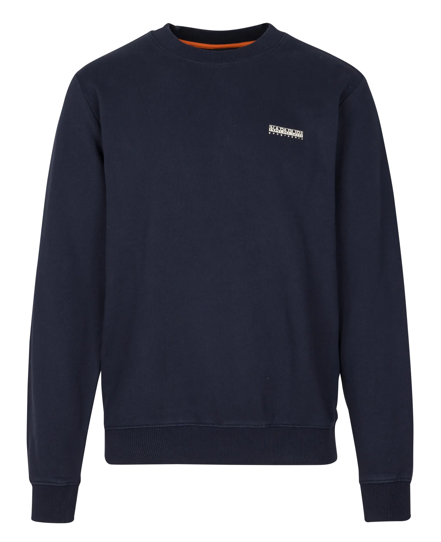 Gerade geschnittenes Rundhals-Sweatshirt aus Baumwolle Blau B-SMALL