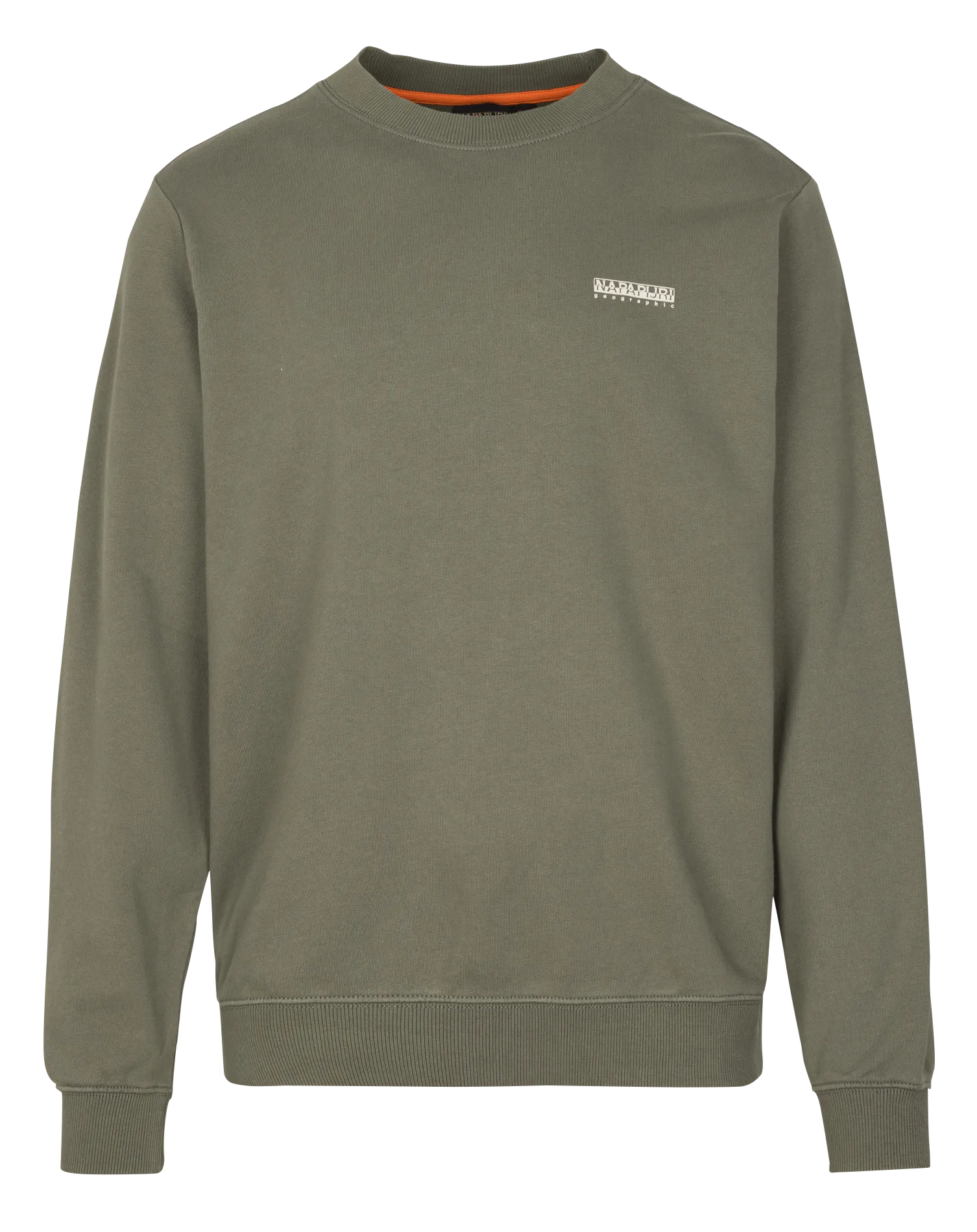 Gerade geschnittenes Rundhals-Sweatshirt aus Baumwolle Grun B-SMALL