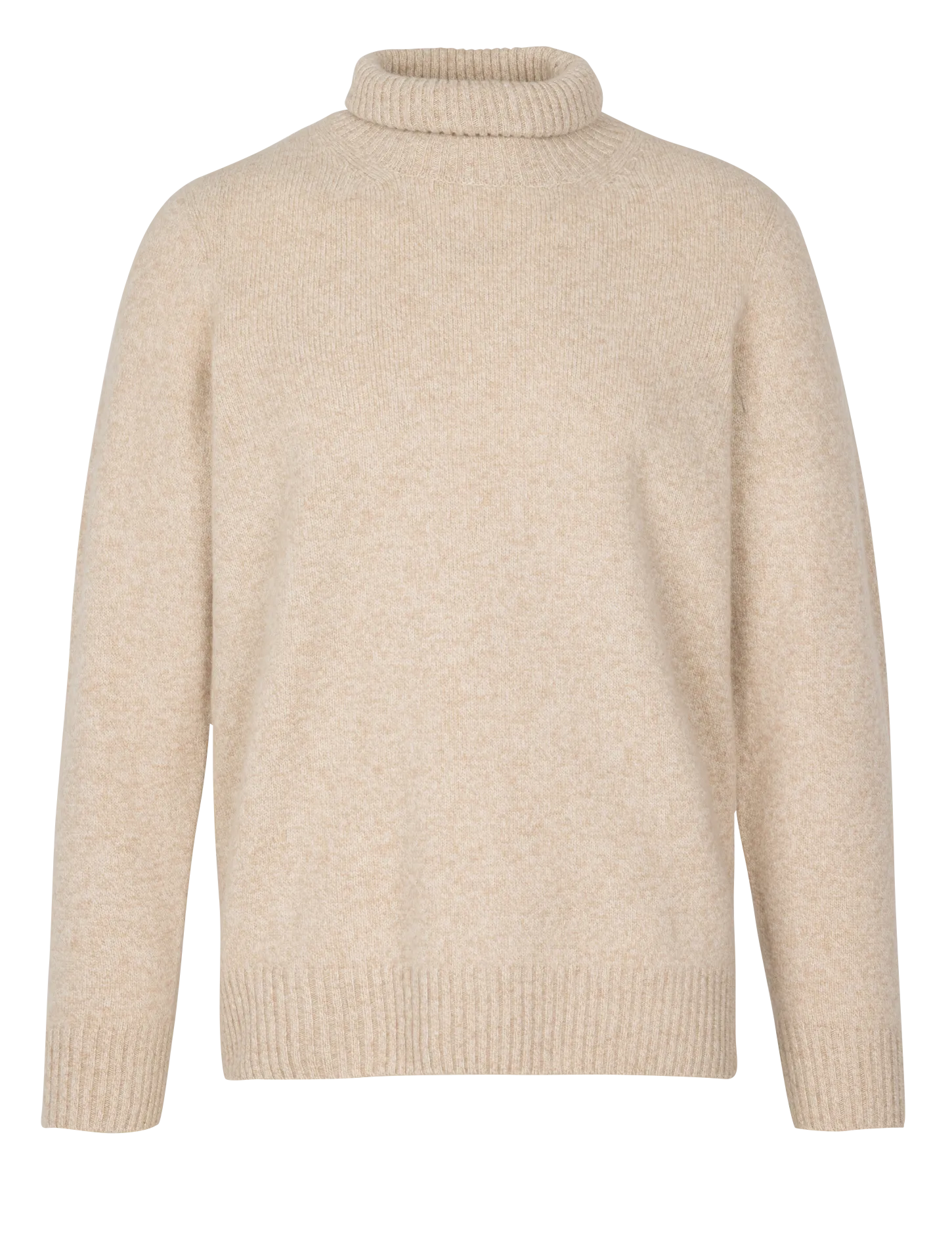 Gerader Rollkragenpullover aus Wolle Beige SEAMLESS