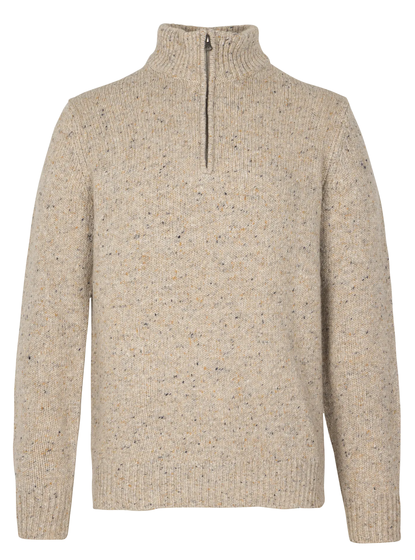 Gerade geschnittener Pullover aus Wollmix mit Stehkragen Beige DONEGAL TRUCKER