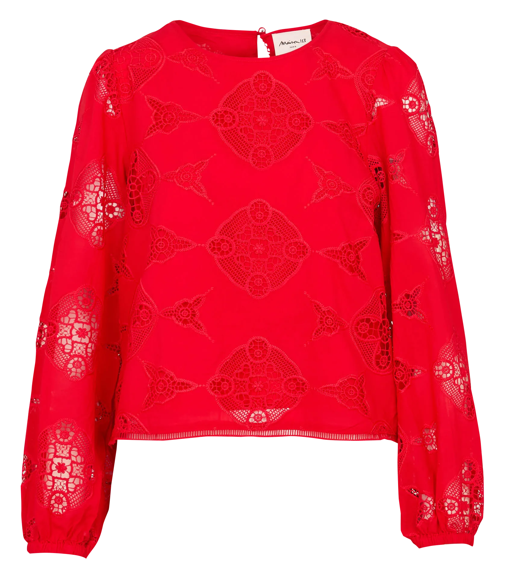 Gerade geschnittene Bluse aus Baumwoll-Mix Rot PALMA