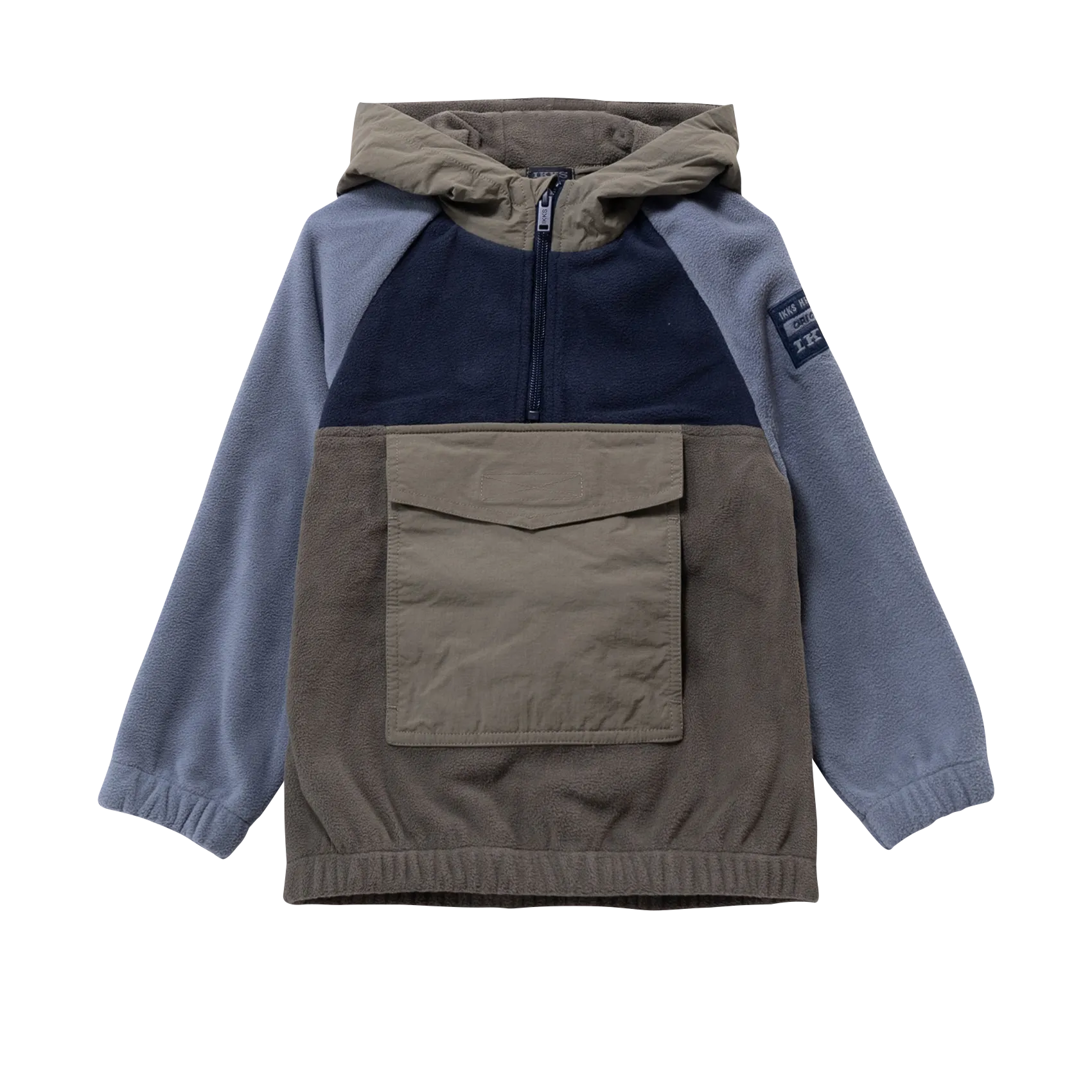 Fleece-Kapuzenpullover Braun