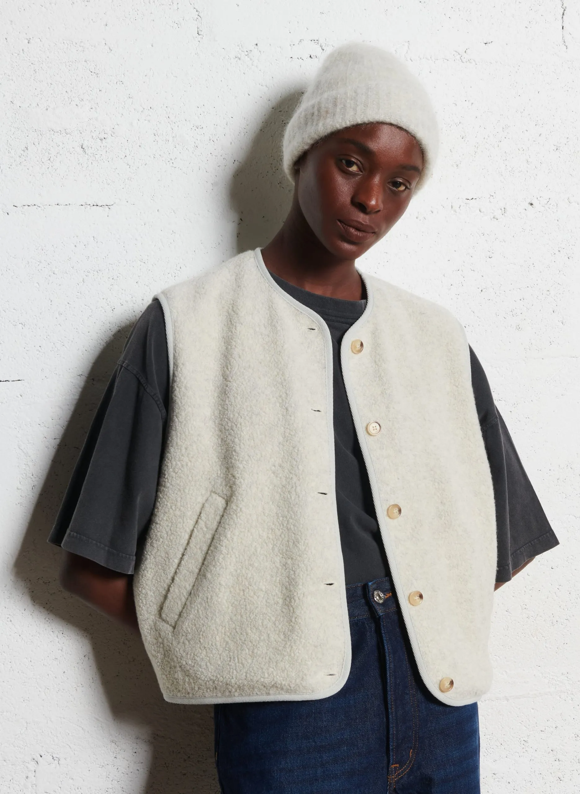 Oversize-Jacke aus Wollmix Grau ZLATA