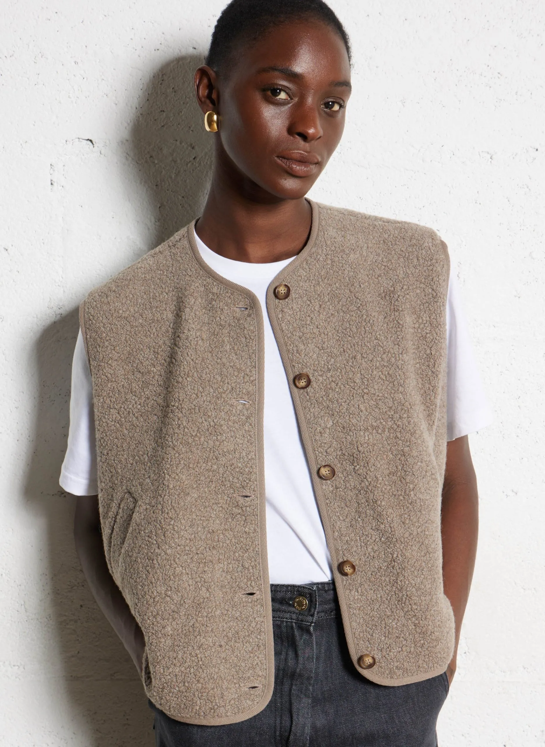 Oversize-Jacke aus Wollmix Beige ZLATA