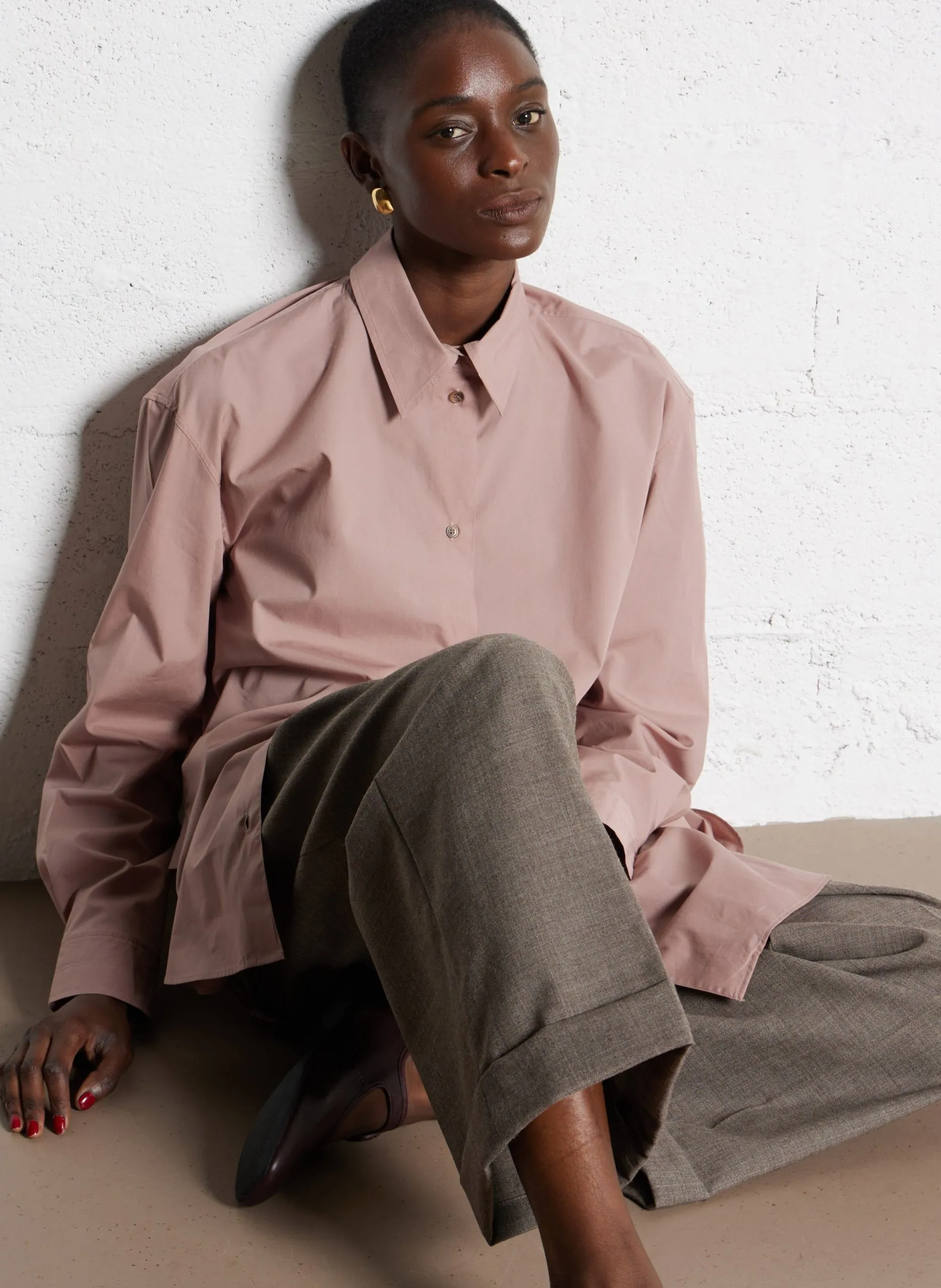 Oversize-Bluse aus Bio-Baumwolle Rosa GRENADE