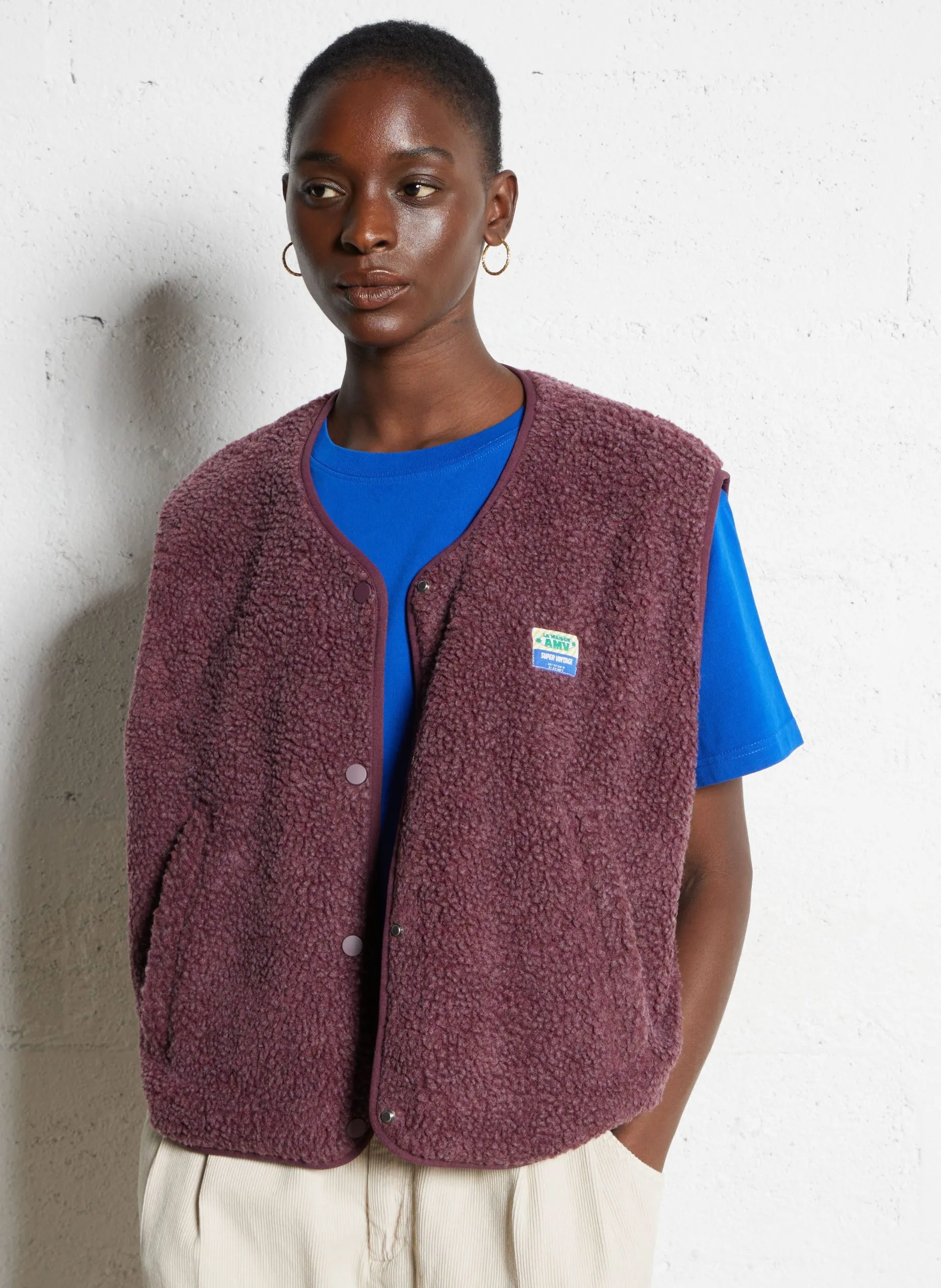 Weste aus Sweatstoff mit Rundhalskragen Rot HOKTOWN