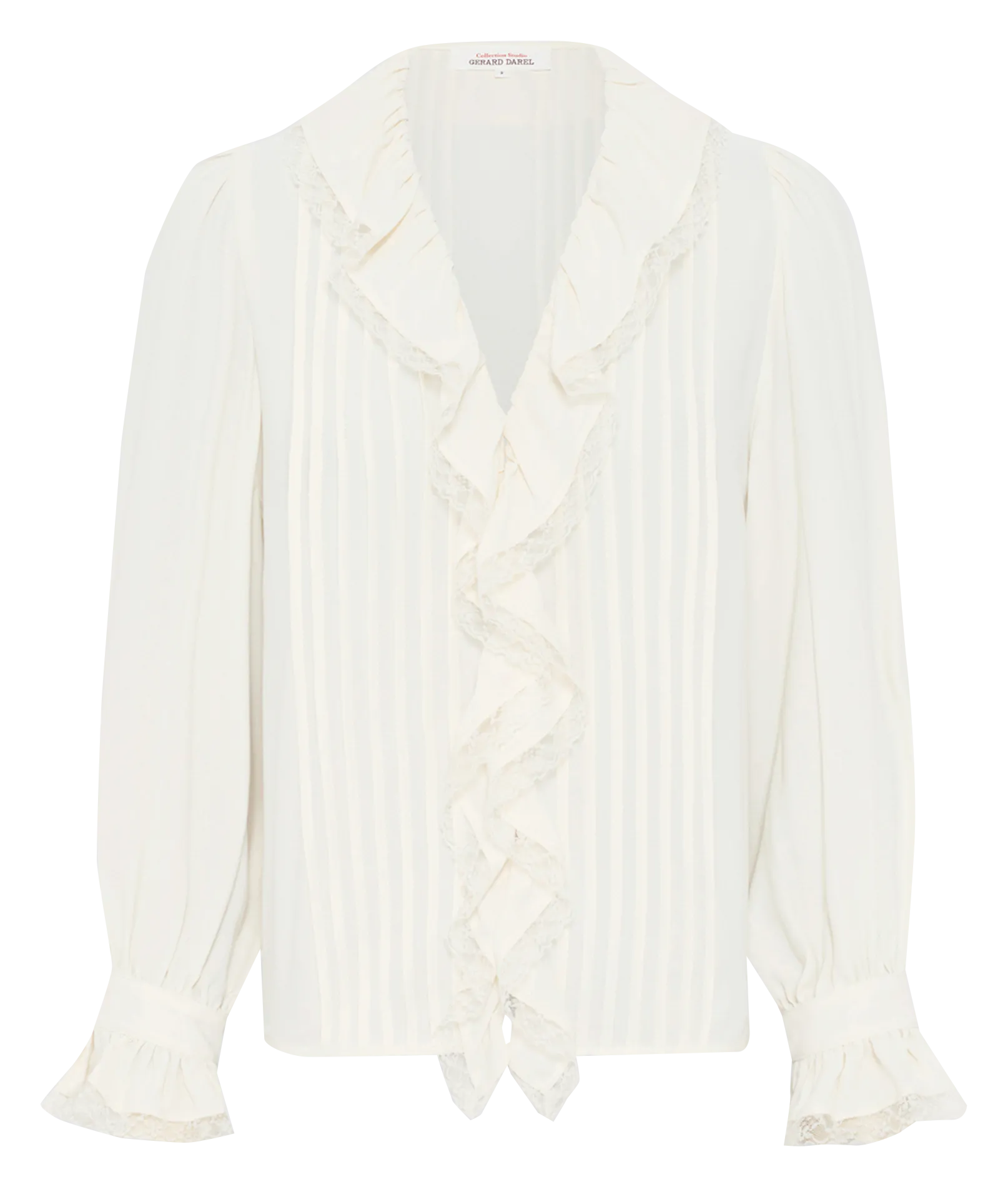 Bluse mit V-Ausschnitt Beige ANNETTE