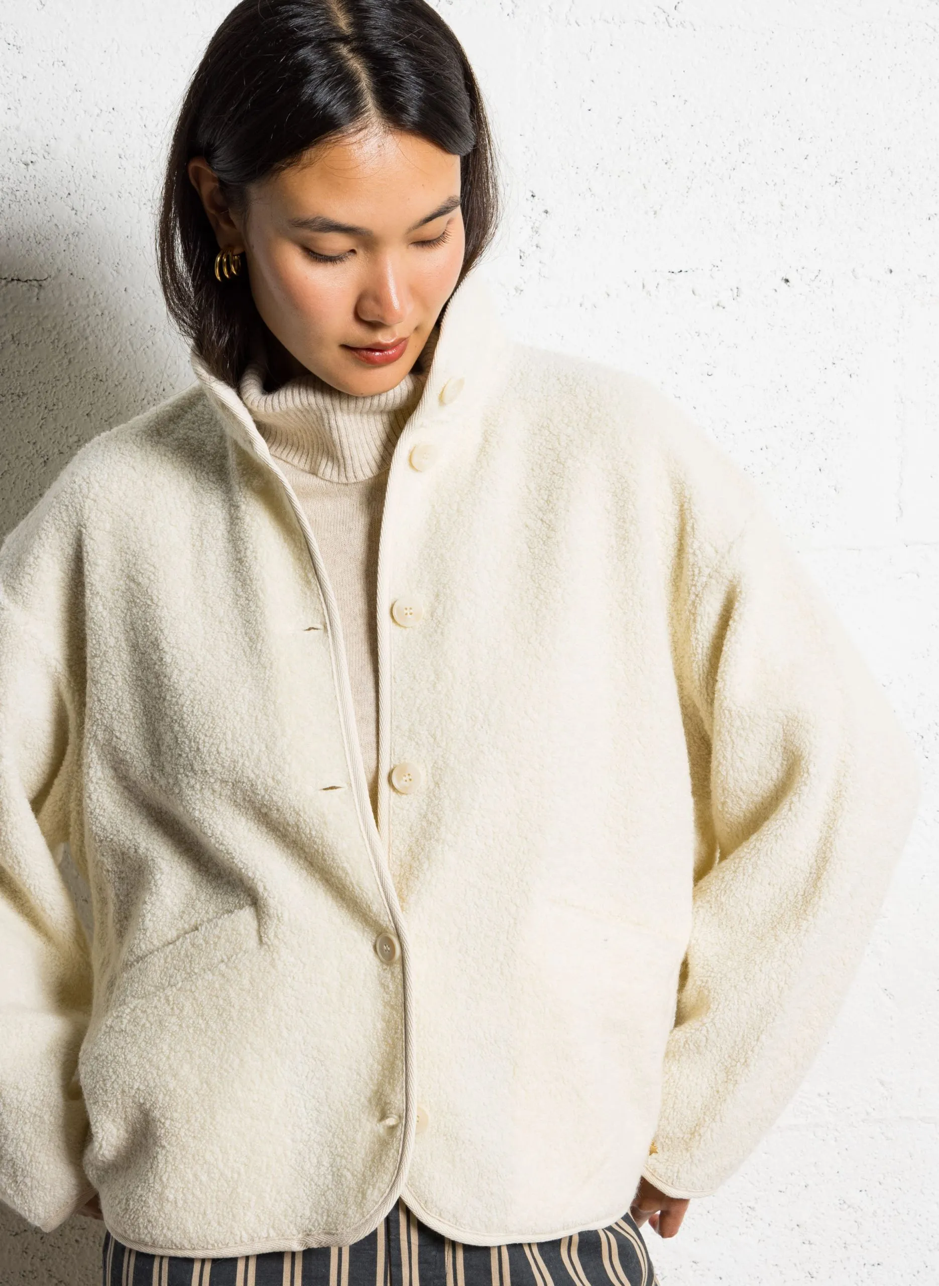 Oversize-Jacke aus Wollmix Beige ZLAVINA