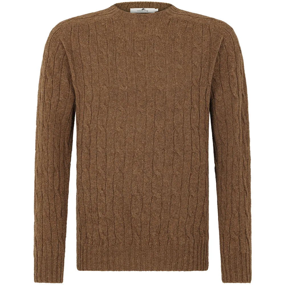 Herren Rundhals-Zopf-Pullover