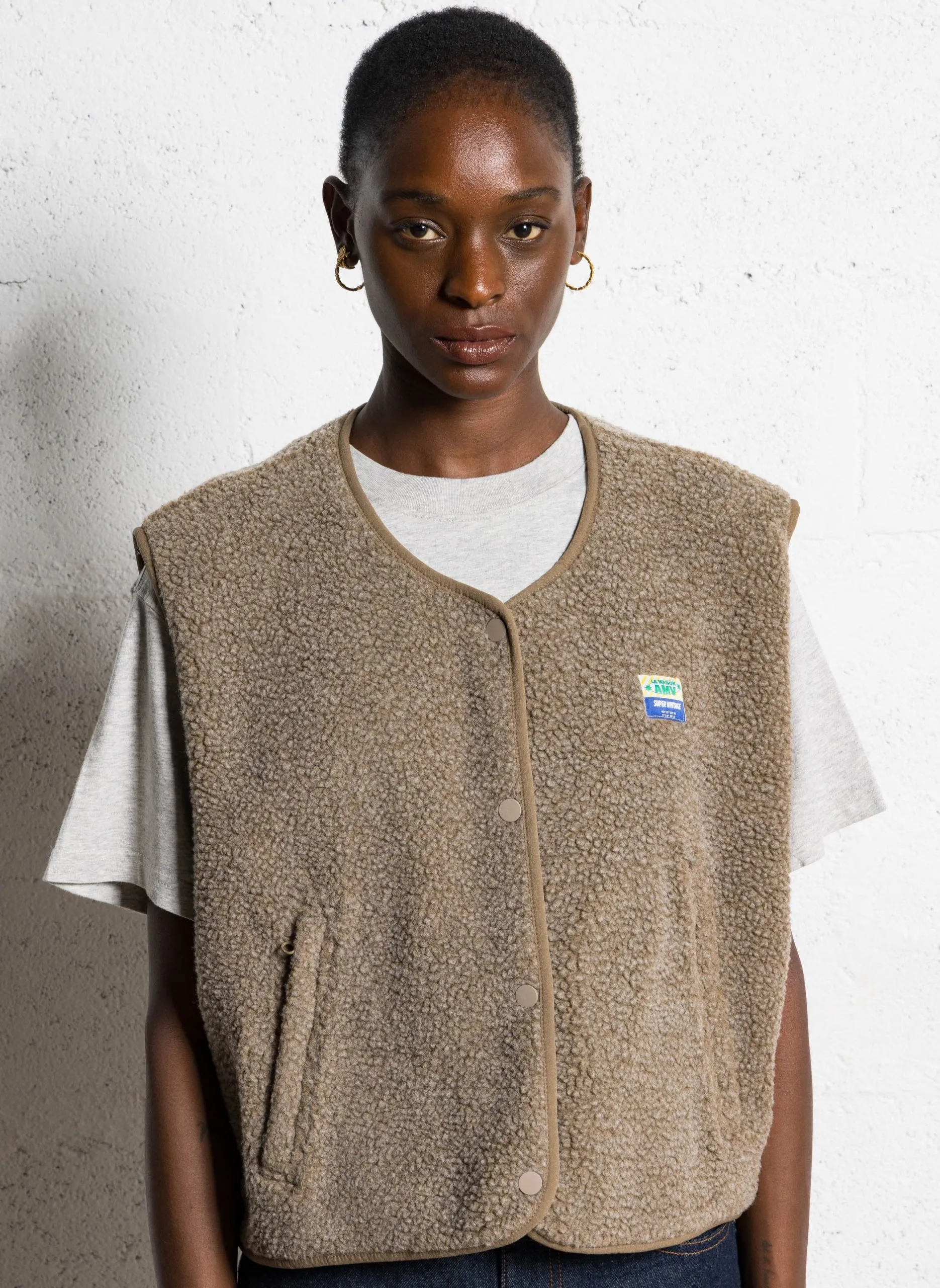 Weste aus Sweatstoff mit Rundhalskragen Grun HOKTOWN