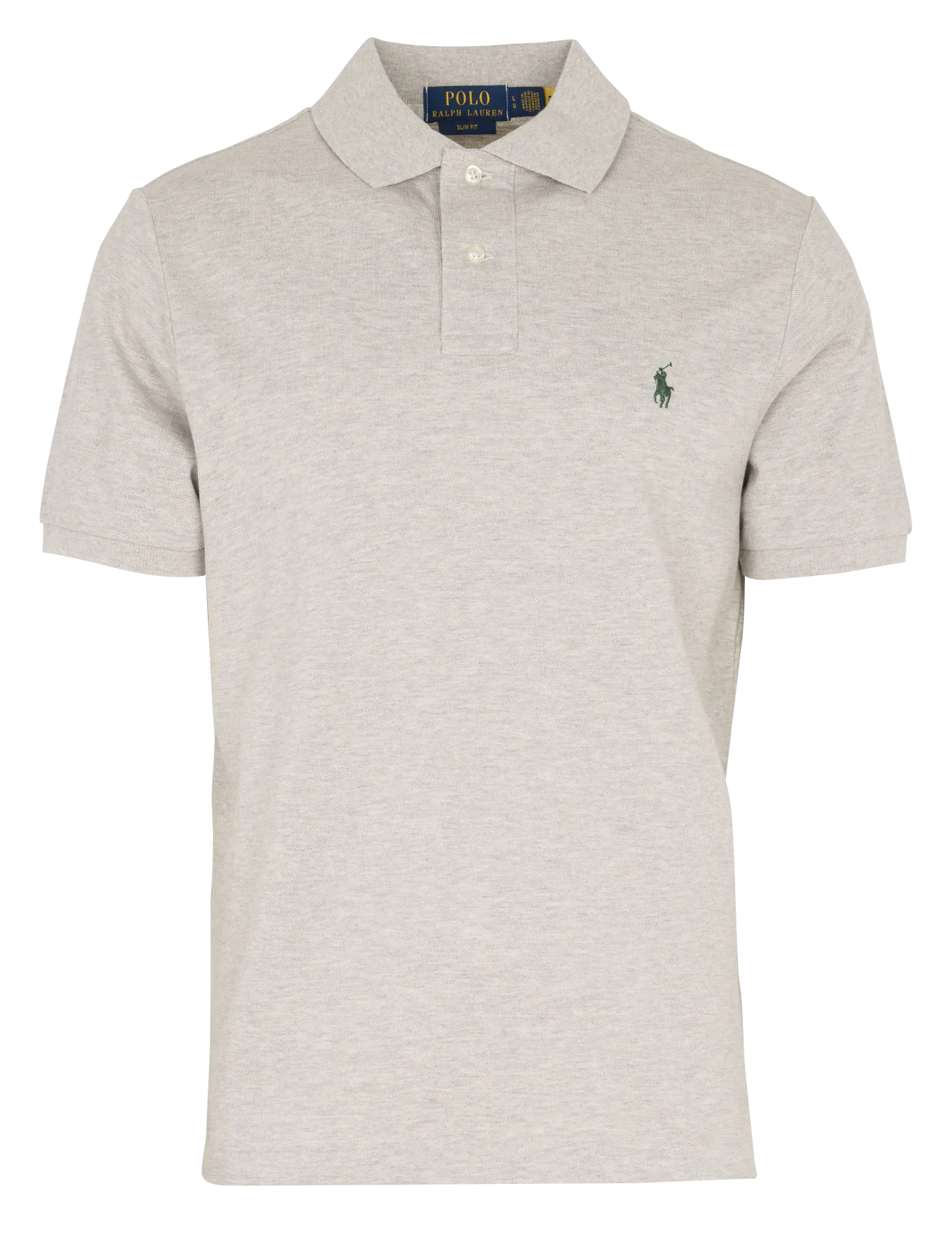 Baumwoll-Poloshirt - tailliert, kurzärmlig Grau