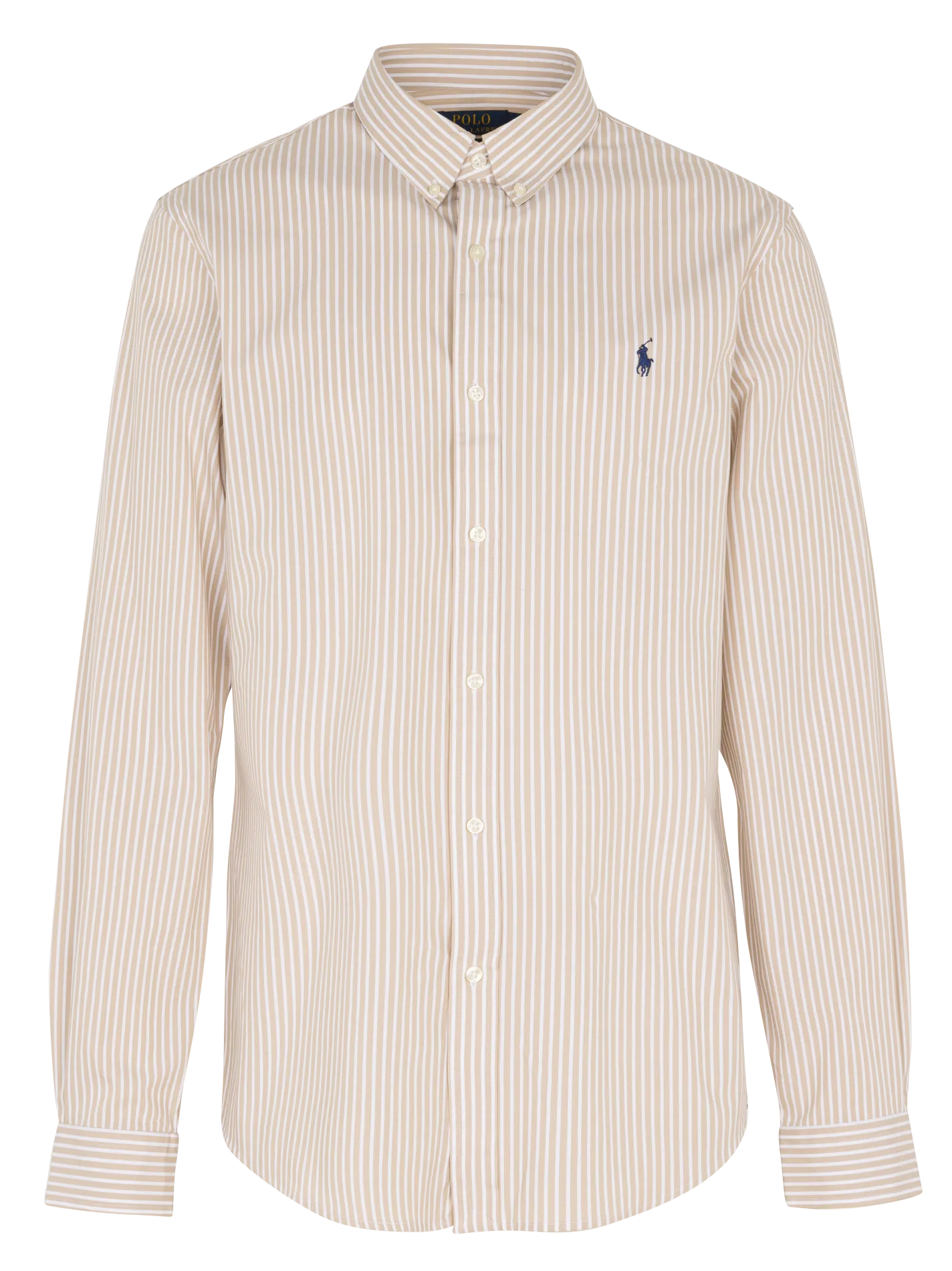 Baumwollhemd mit Button-down-Kragen Beige