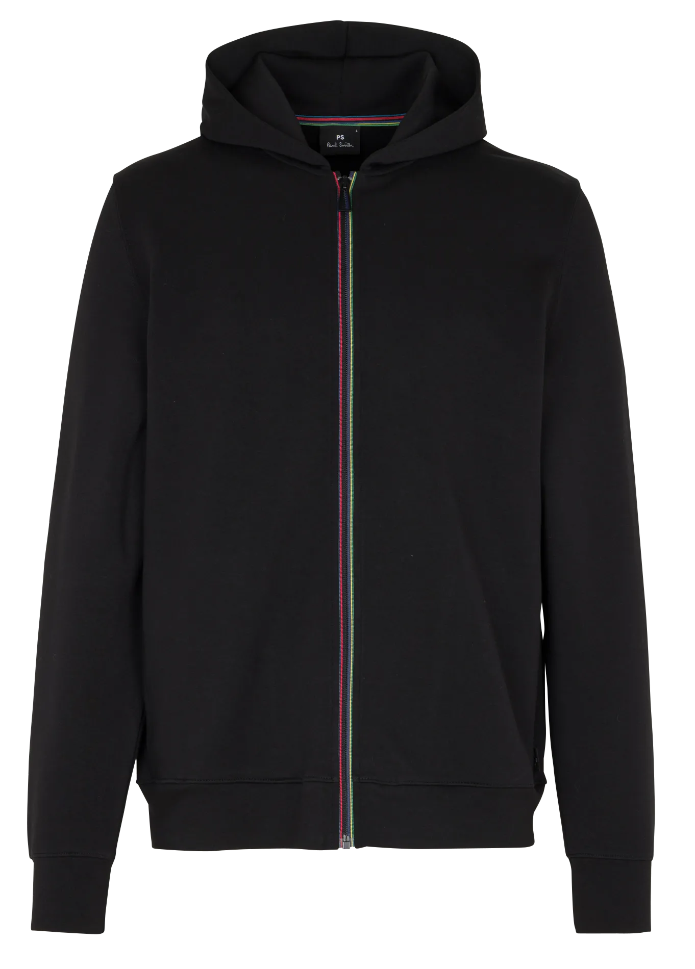 Einfarbiger Kapuzensweater mit Reißverschluss Schwarz