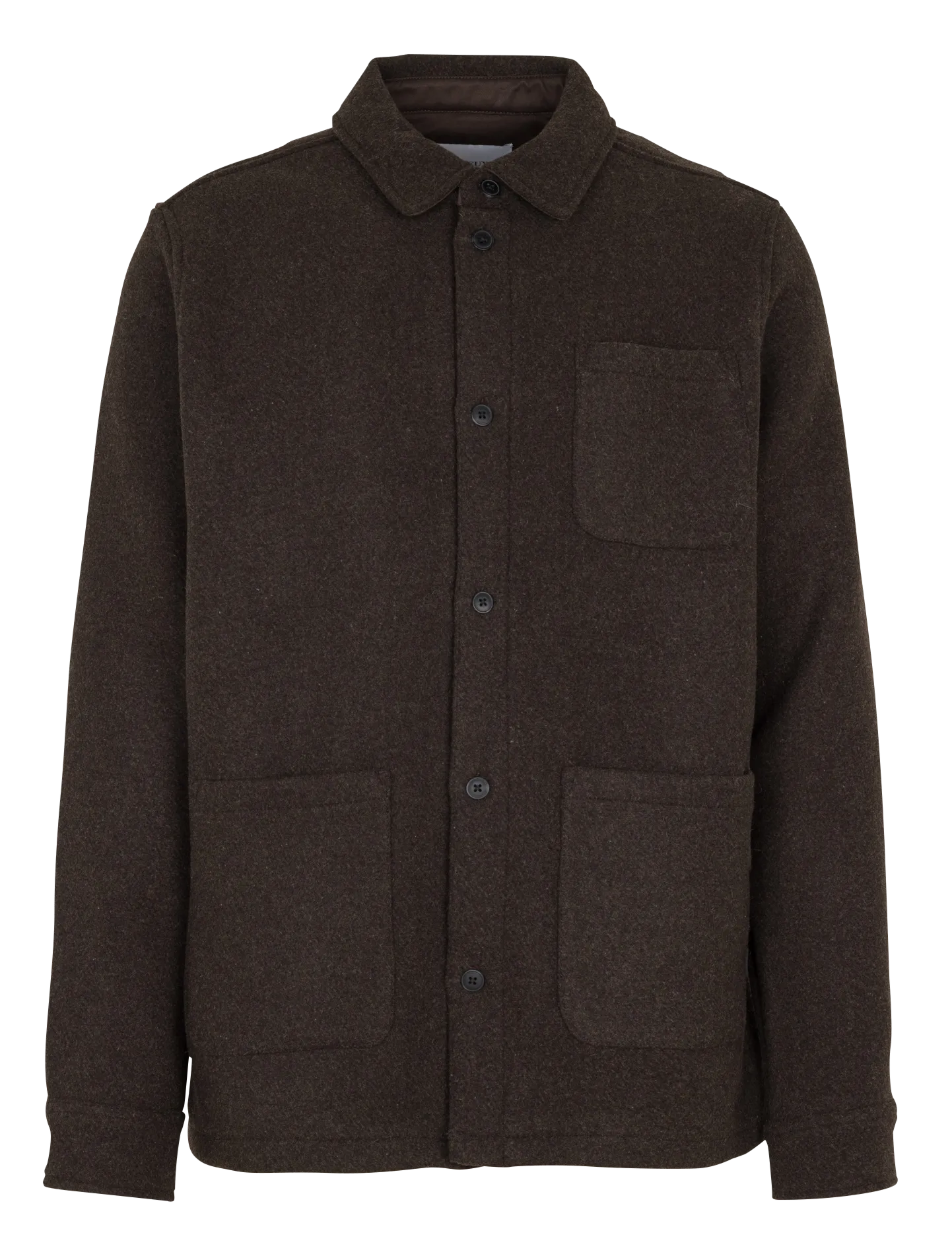 Wollmischung Hemd mit klassischem Kragen Braun JASON