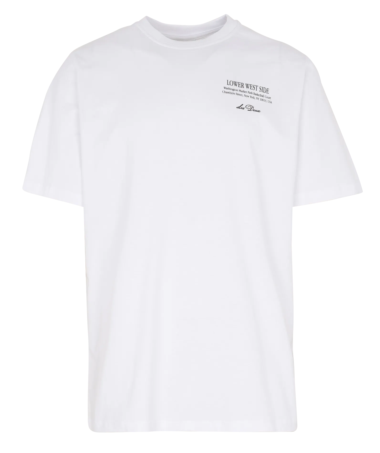 Gerader Rundhalsausschnitt T-Shirt mit Bio-Baumwoll-Print Weiss WEST SIDE