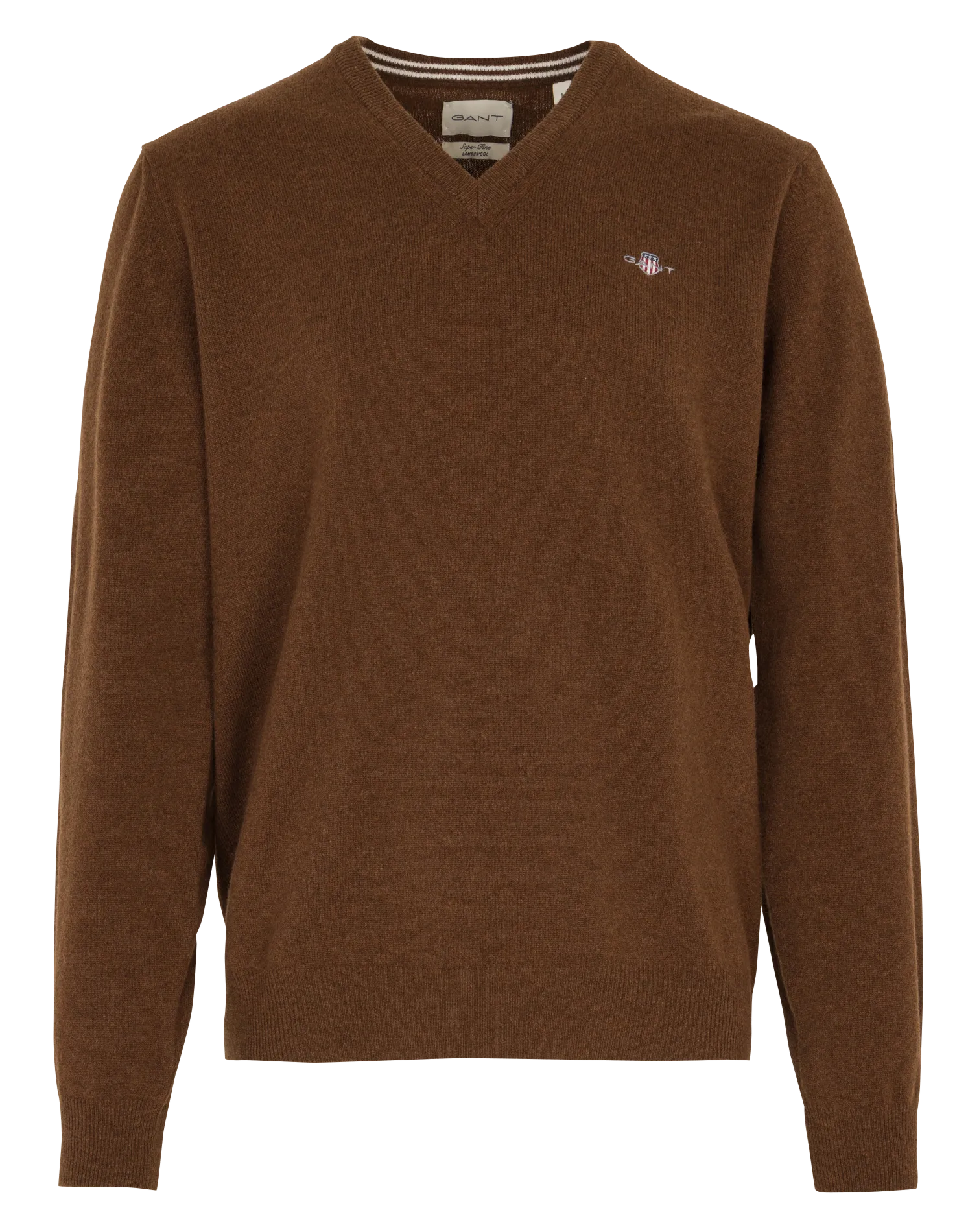 Wollpullover mit V-Ausschnitt Braun