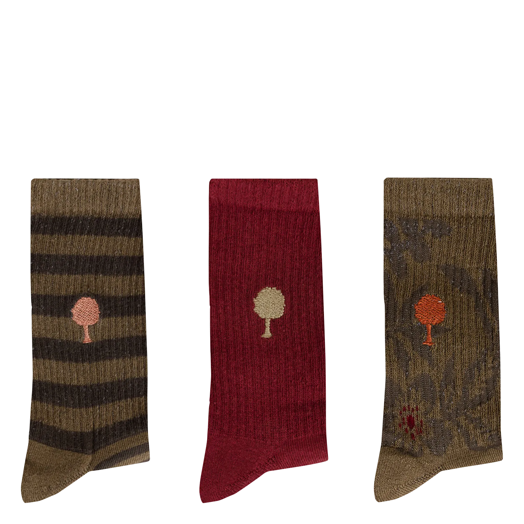 Pack mit 3 Paar bedruckten Baumwollmisch-Socken Khaki