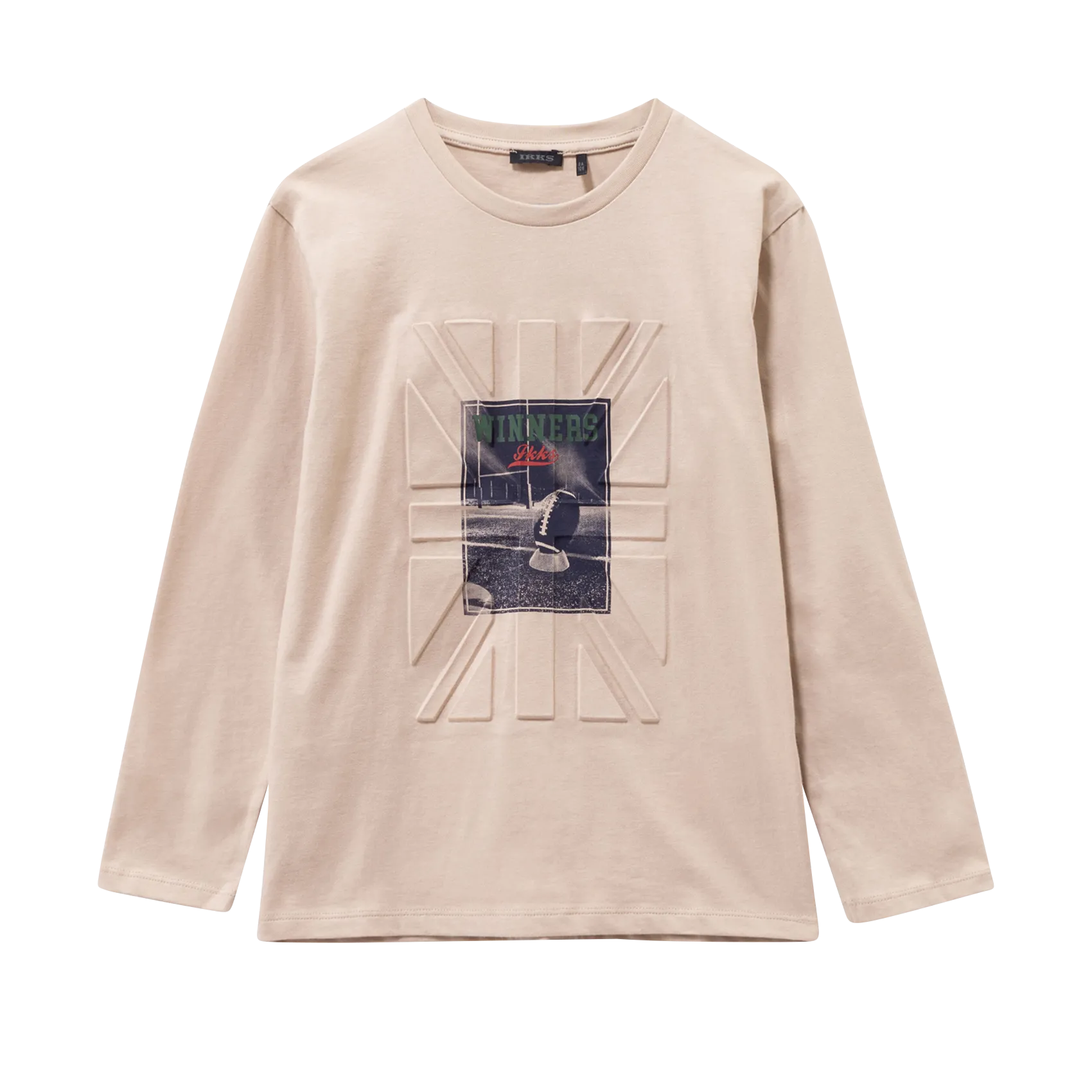 Gerade geschnittenes Rundhals-T-Shirt aus Baumwolle Beige