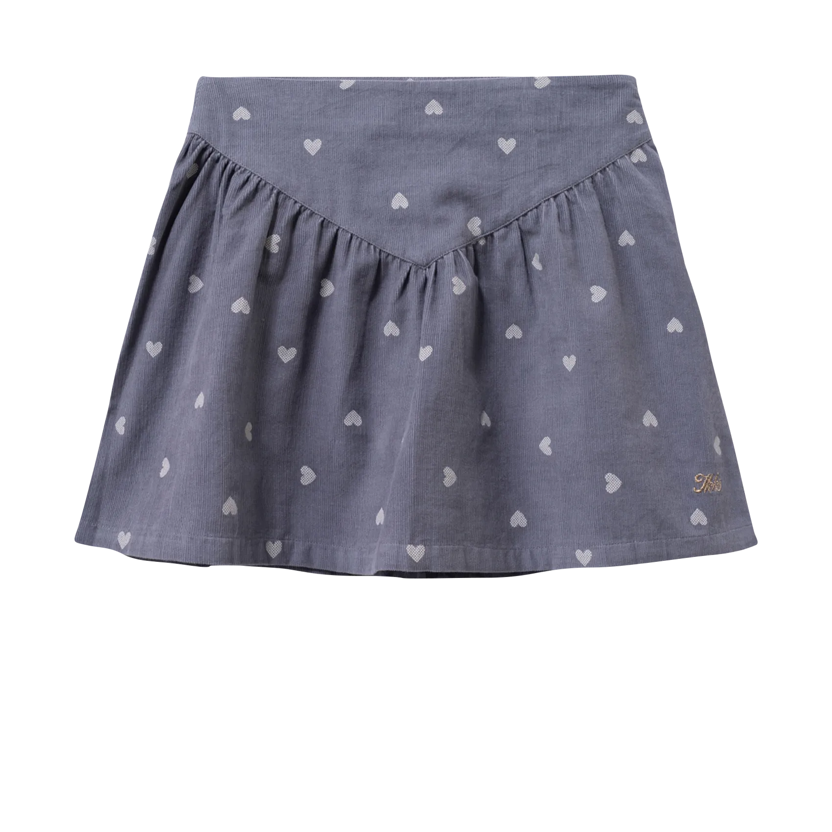 Ausgestellter Kurzrock aus Baumwolle Blau