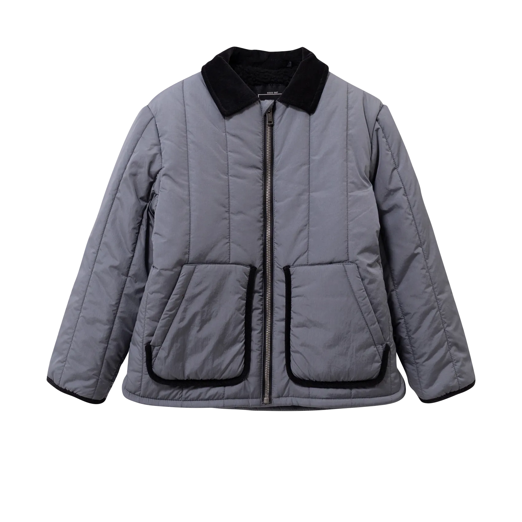 Daunenjacke mit klassischem Kragen Blau