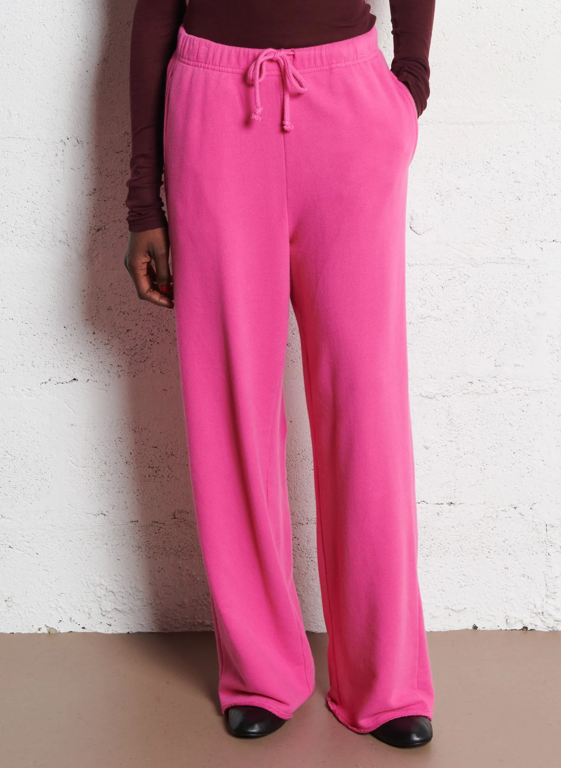 Weite Jogginghose aus Baumwoll-Mix Rosa ATUBAY