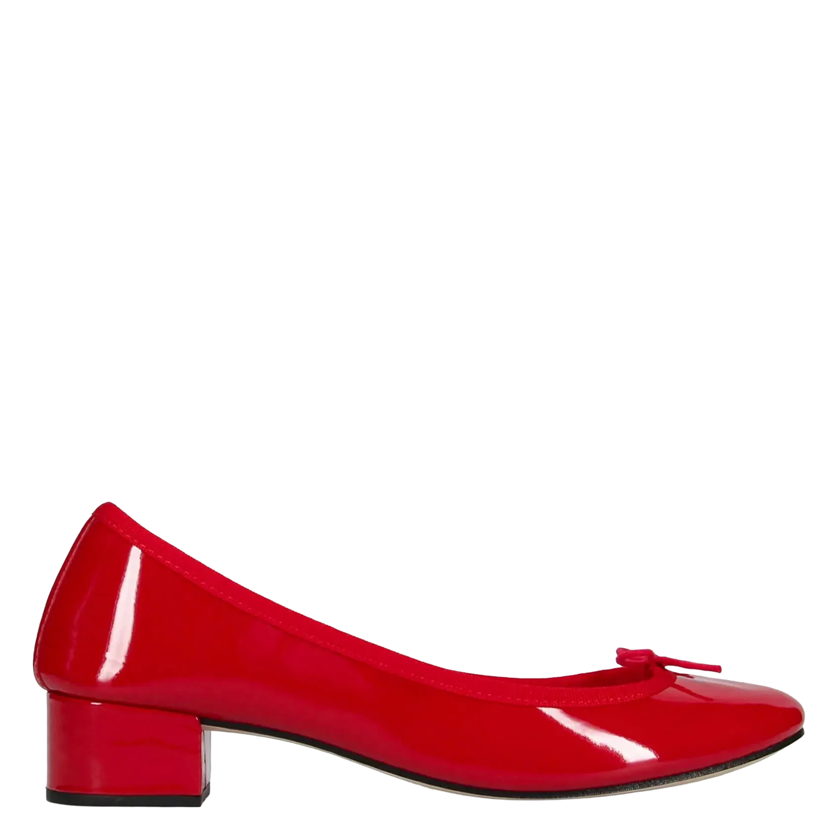 Lederballerinas mit niedrigem Absatz Rot CAMILLE