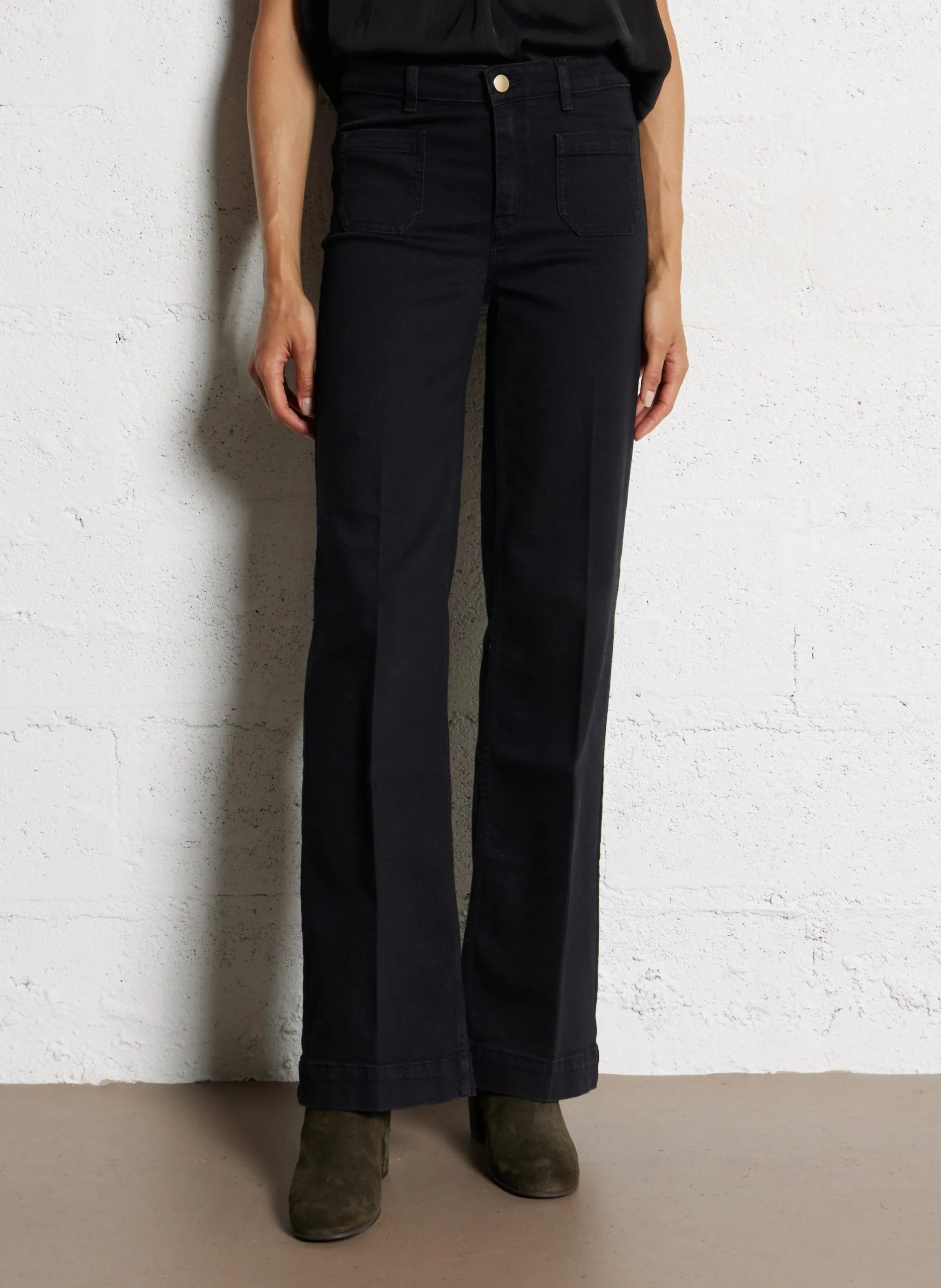 Gerade geschnittene Jeans aus Baumwoll-Mix Schwarz LUNA