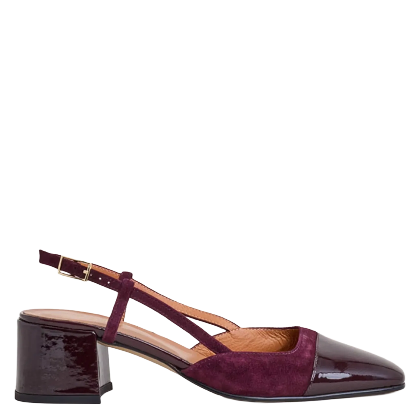 Slingbacks aus zweifarbigem Leder Rot DHAPOPY