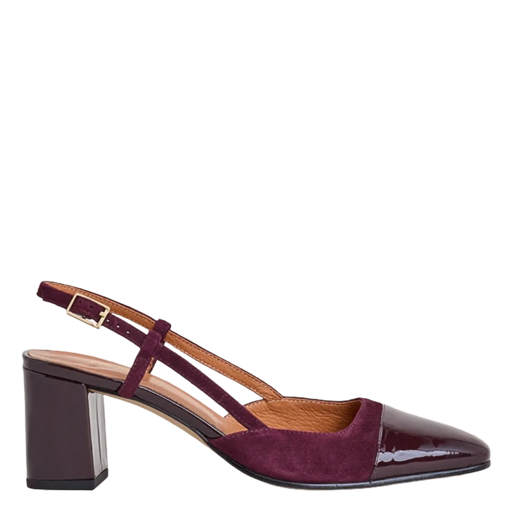 Slingbacks aus zweifarbigem Leder Rot DHAPOP