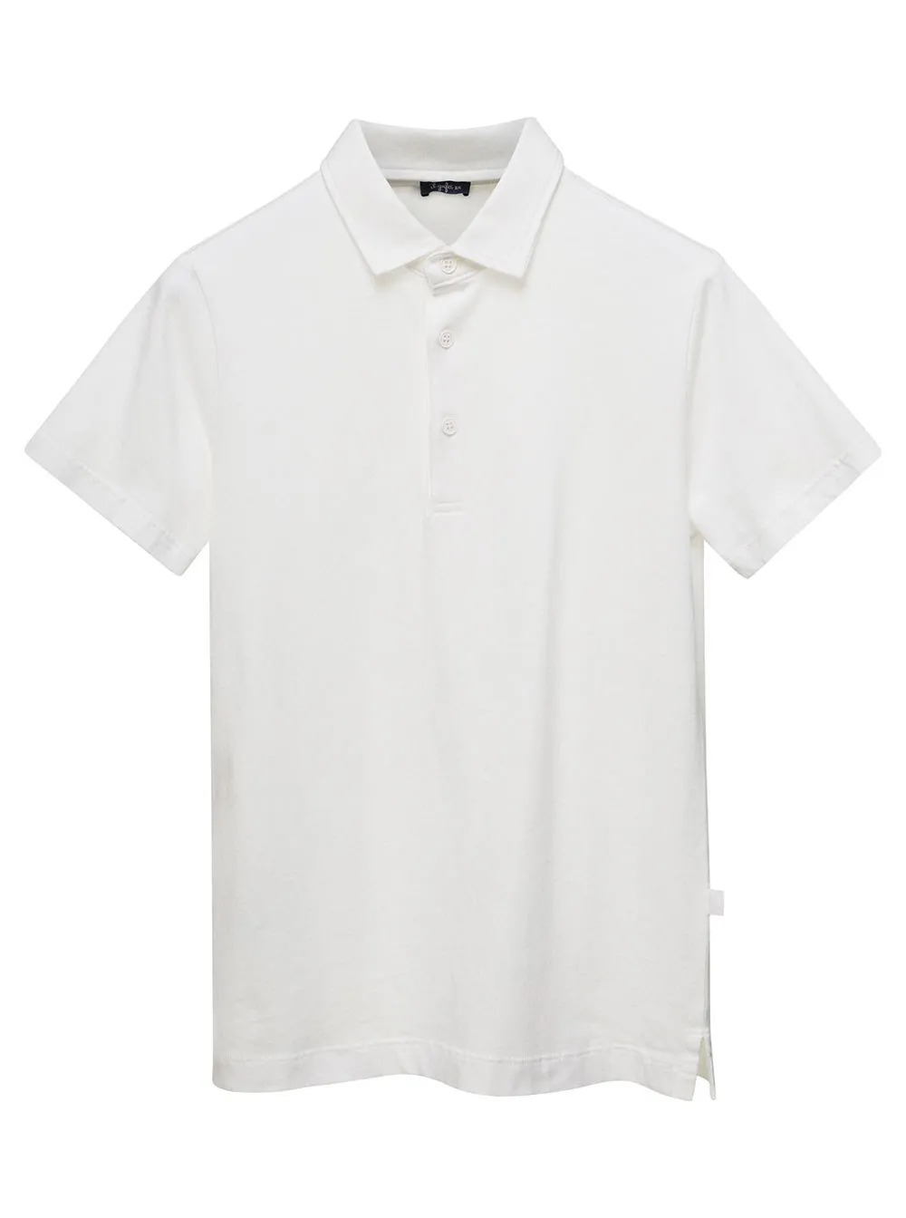 White Polo with Classic Collar in Cotton Baby