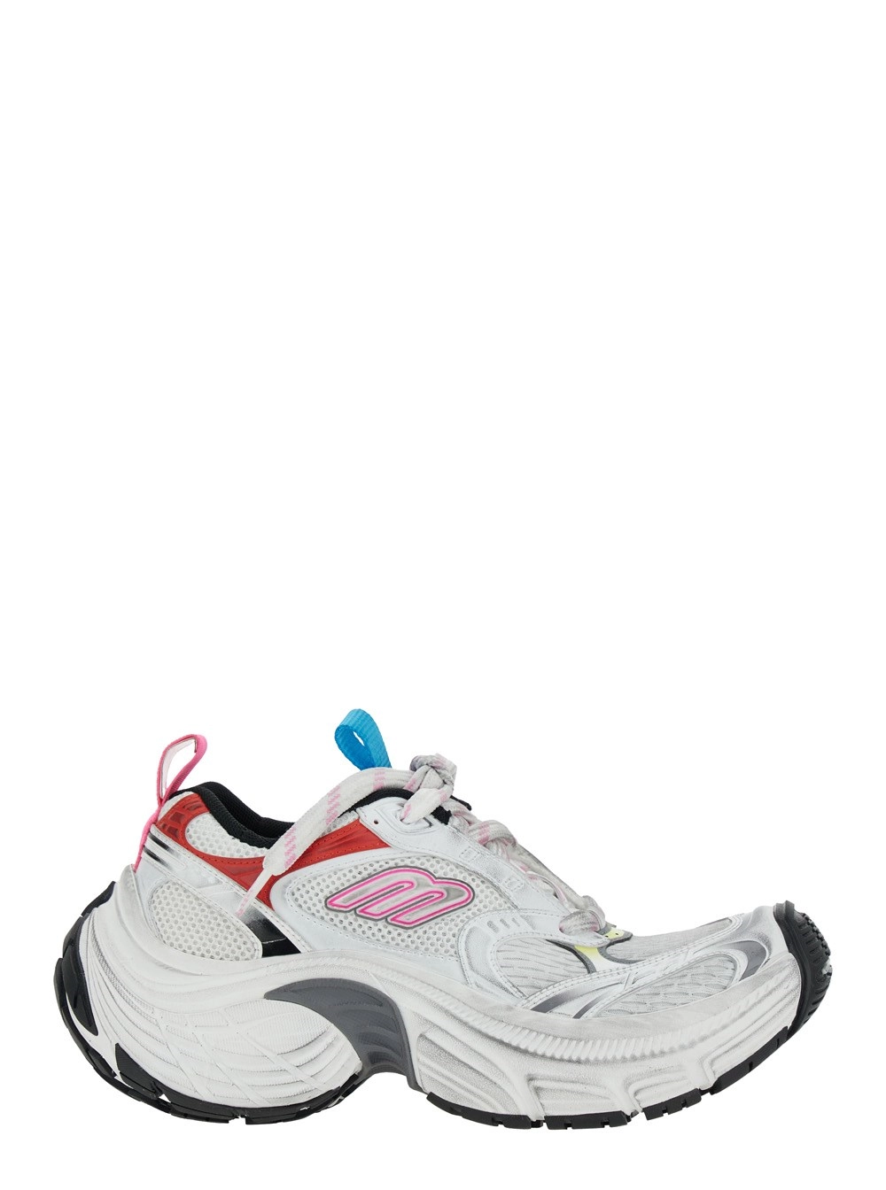 Low-Top-Sneakers "6XL" für Damen aus technischem Stoff in Weiß mit Netzeinsätzen und Logodetail an der Seite