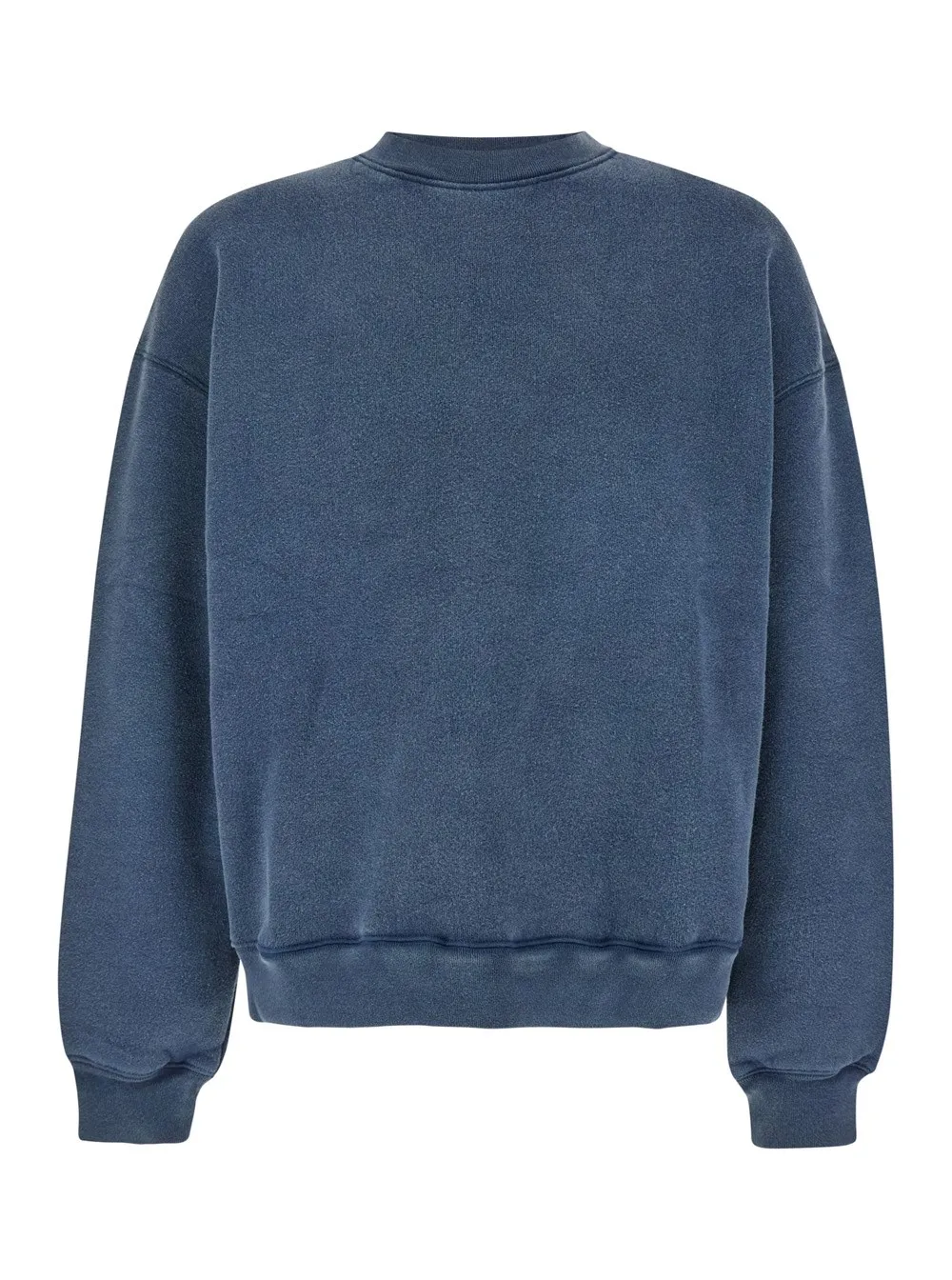 Sweatshirt für Herren aus Baumwolle in Blau mit Rundhalsausschnitt und Logo-Stickerei
