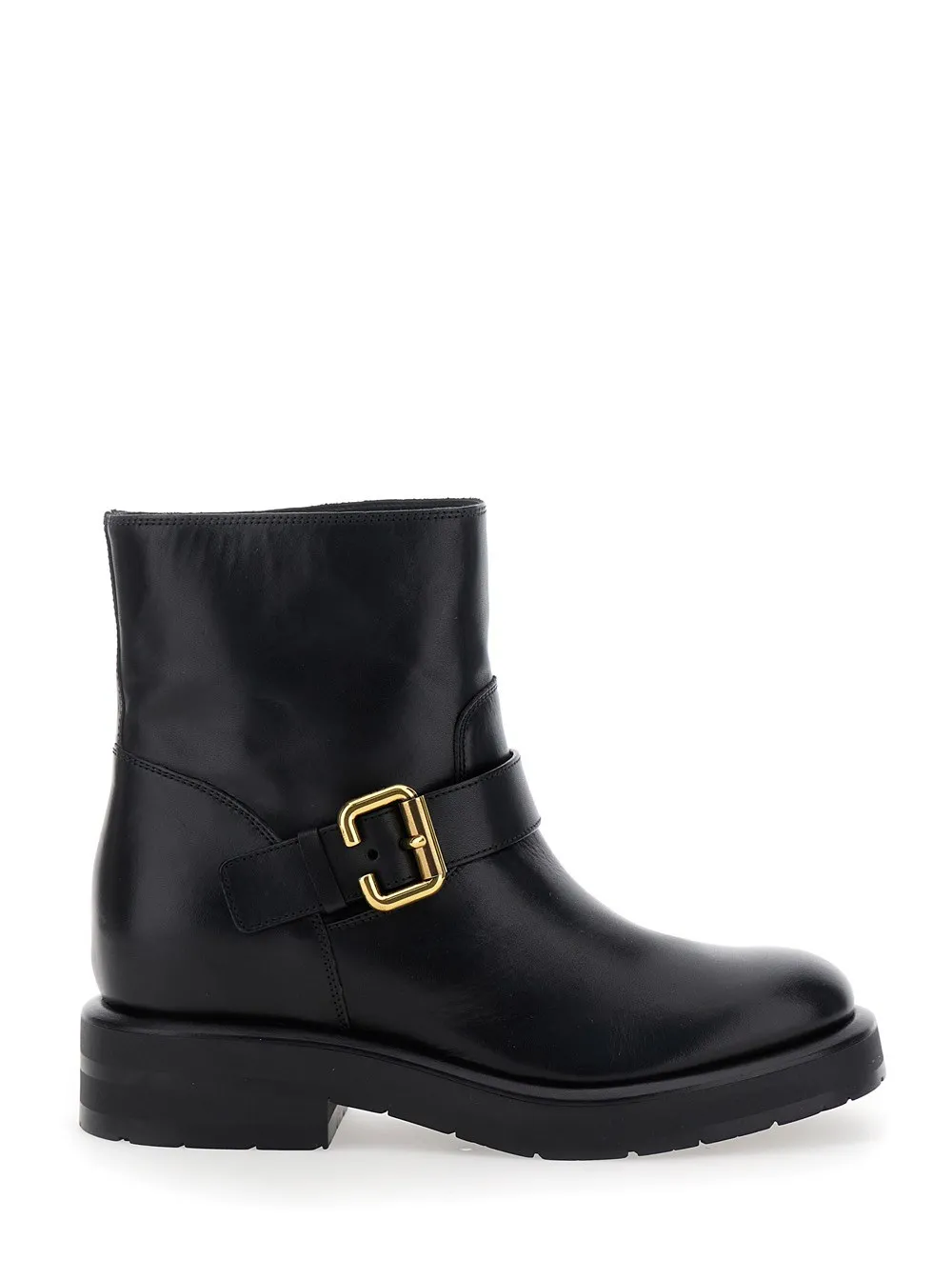 Schwarze Stiefeletten "Coddington" mit Paddington-Schnalle aus Leder Damen
