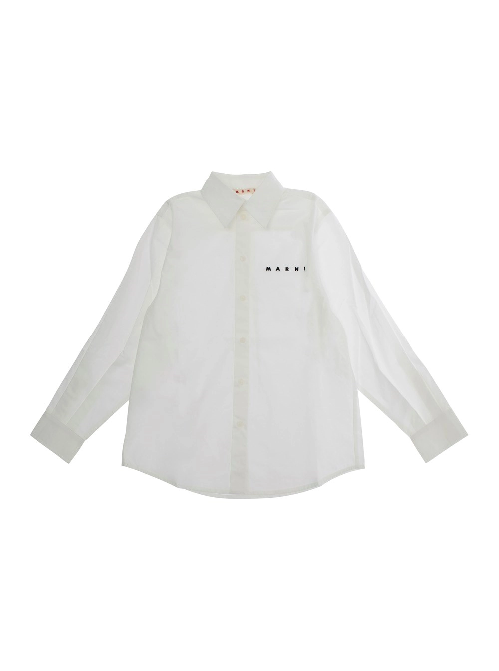 Weißes Hemd mit klassischem Kragen und Logo aus Baumwolle Jungen