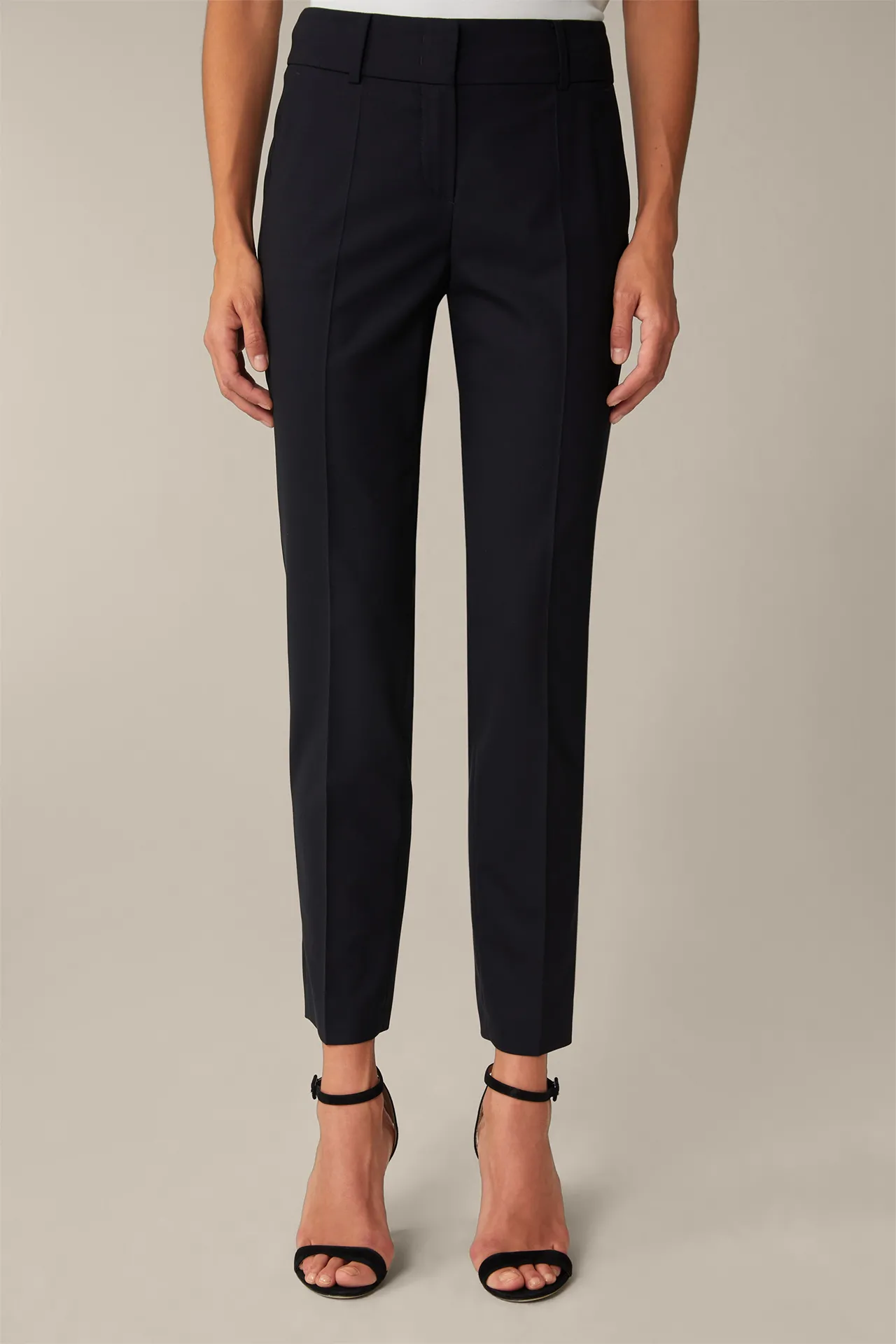 Schurwoll-Stretch-Hose in Navy