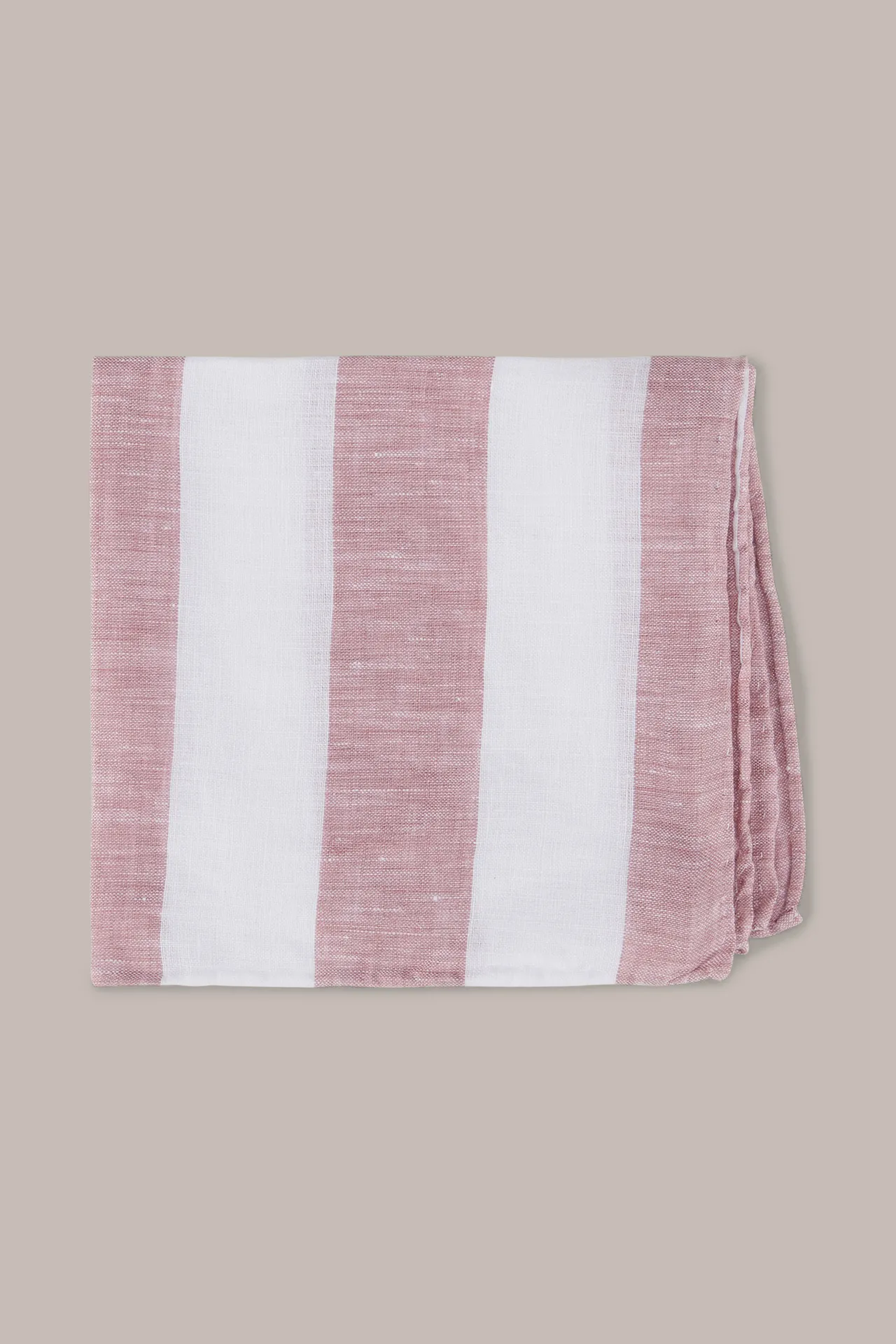 Einstecktuch aus Leinen in Rosa-Weiß gestreift