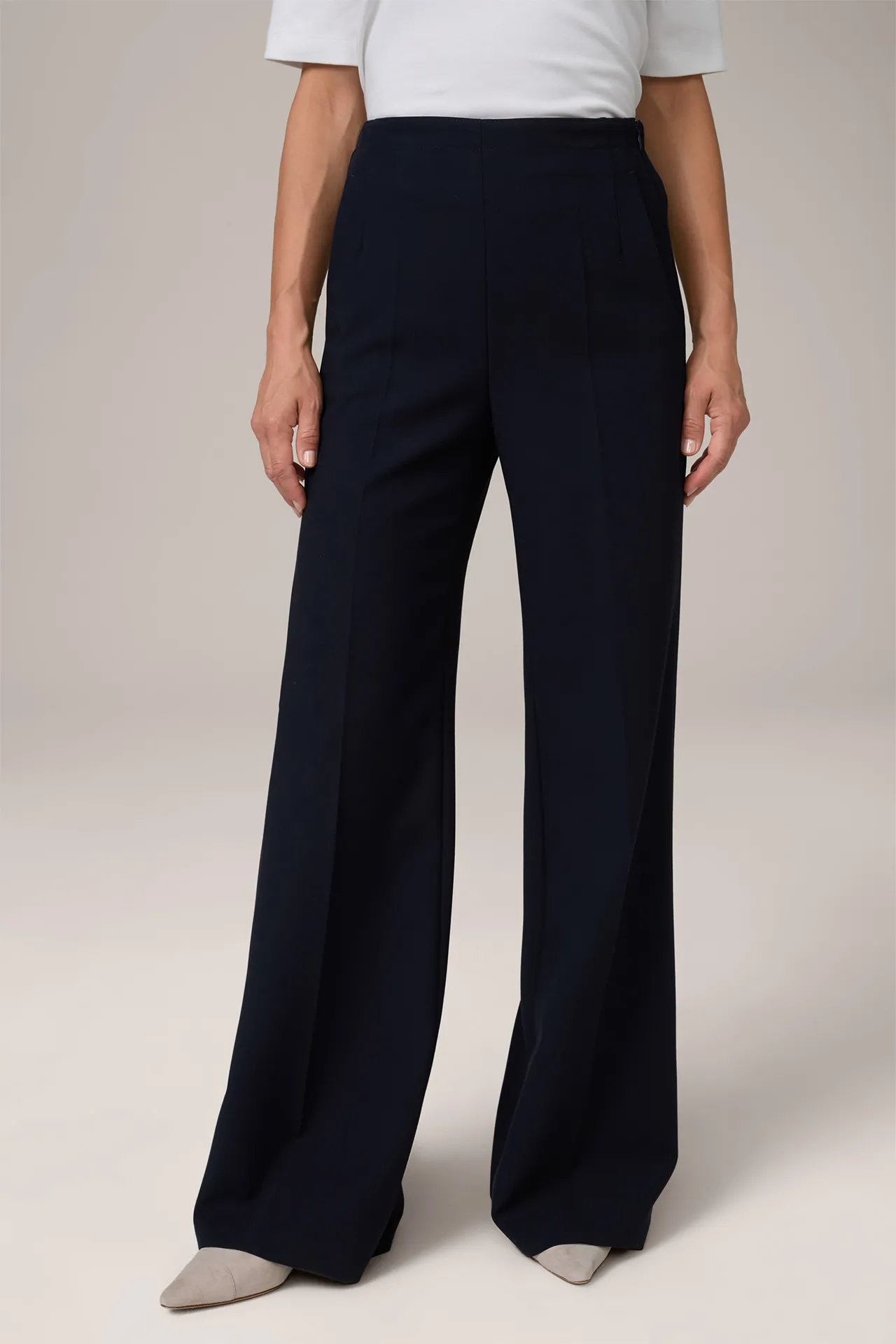 Crepe-Marlene-Hose in Blau