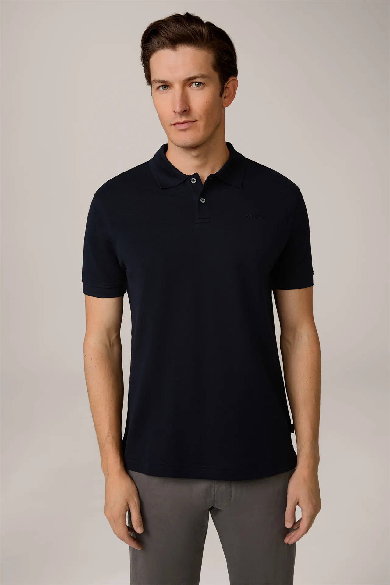 Baumwoll-Polo Paolos in Navy