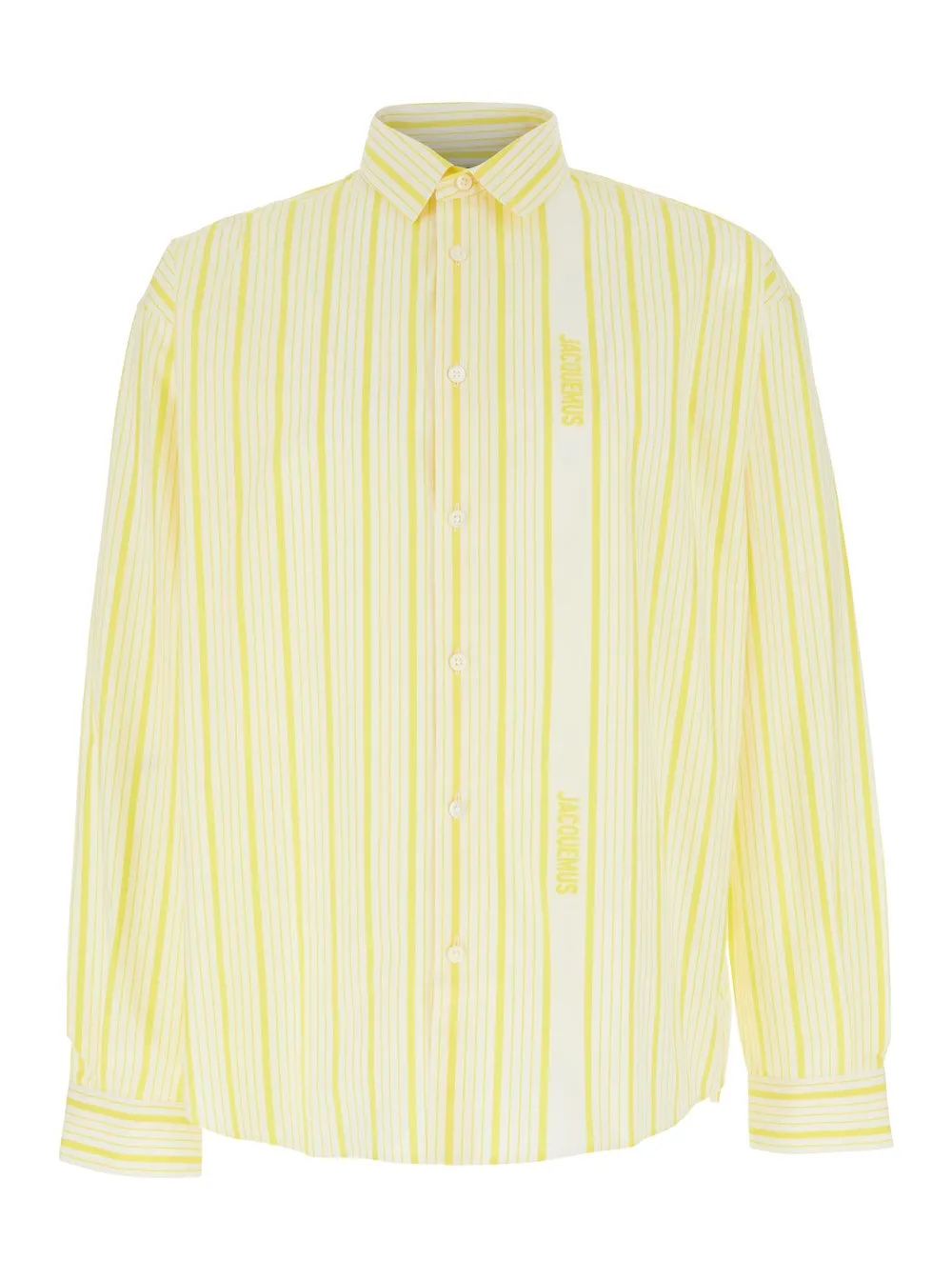 Beiges Hemd "La Chemise Simon" mit klassischem Kragen und All-Over-Streifenmotiv aus Baumwolle Herren