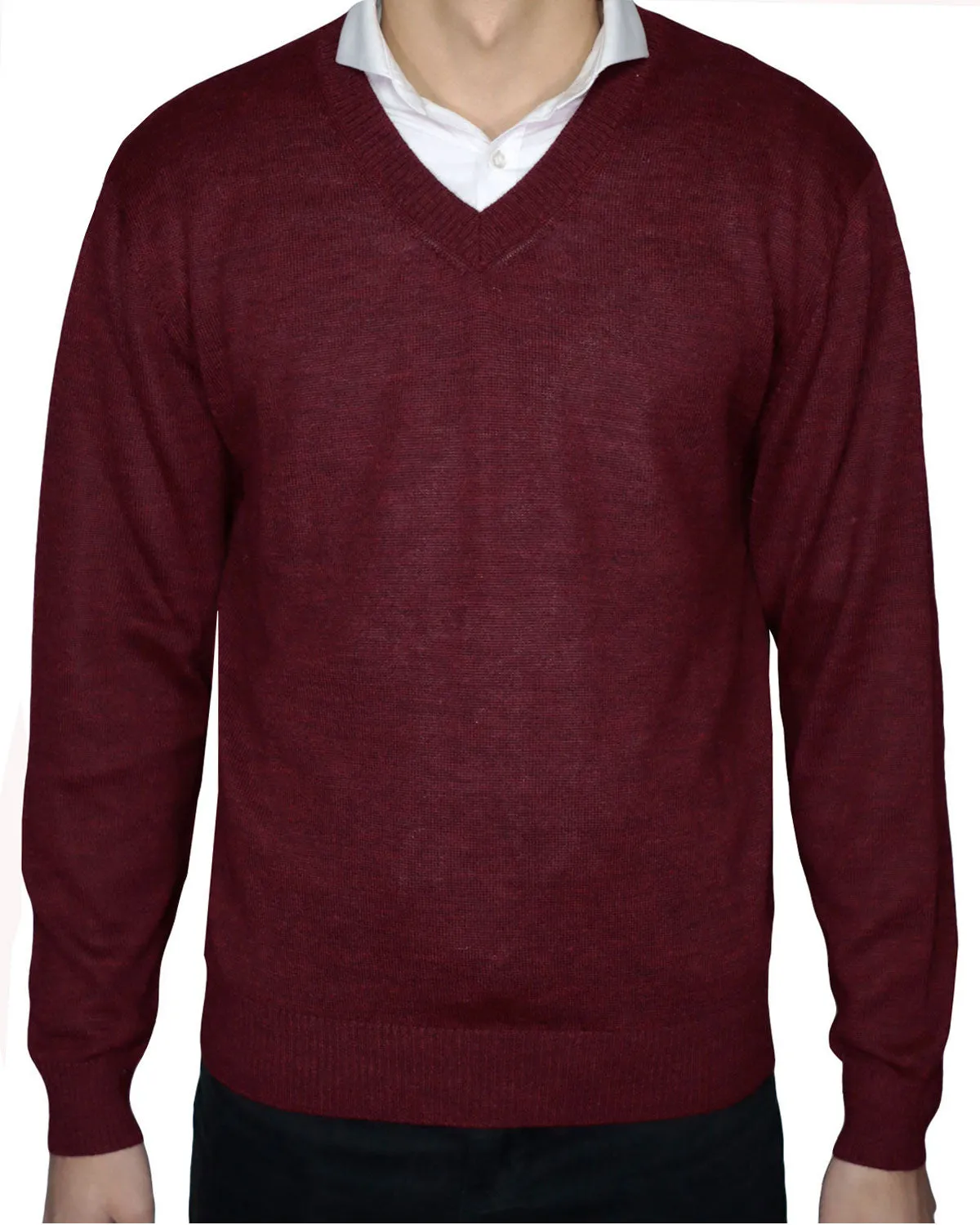De Colores Herren Alpaka Pullover V-Ausschnitt